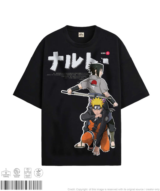 Naruto Two Oversized T-shirt - Black