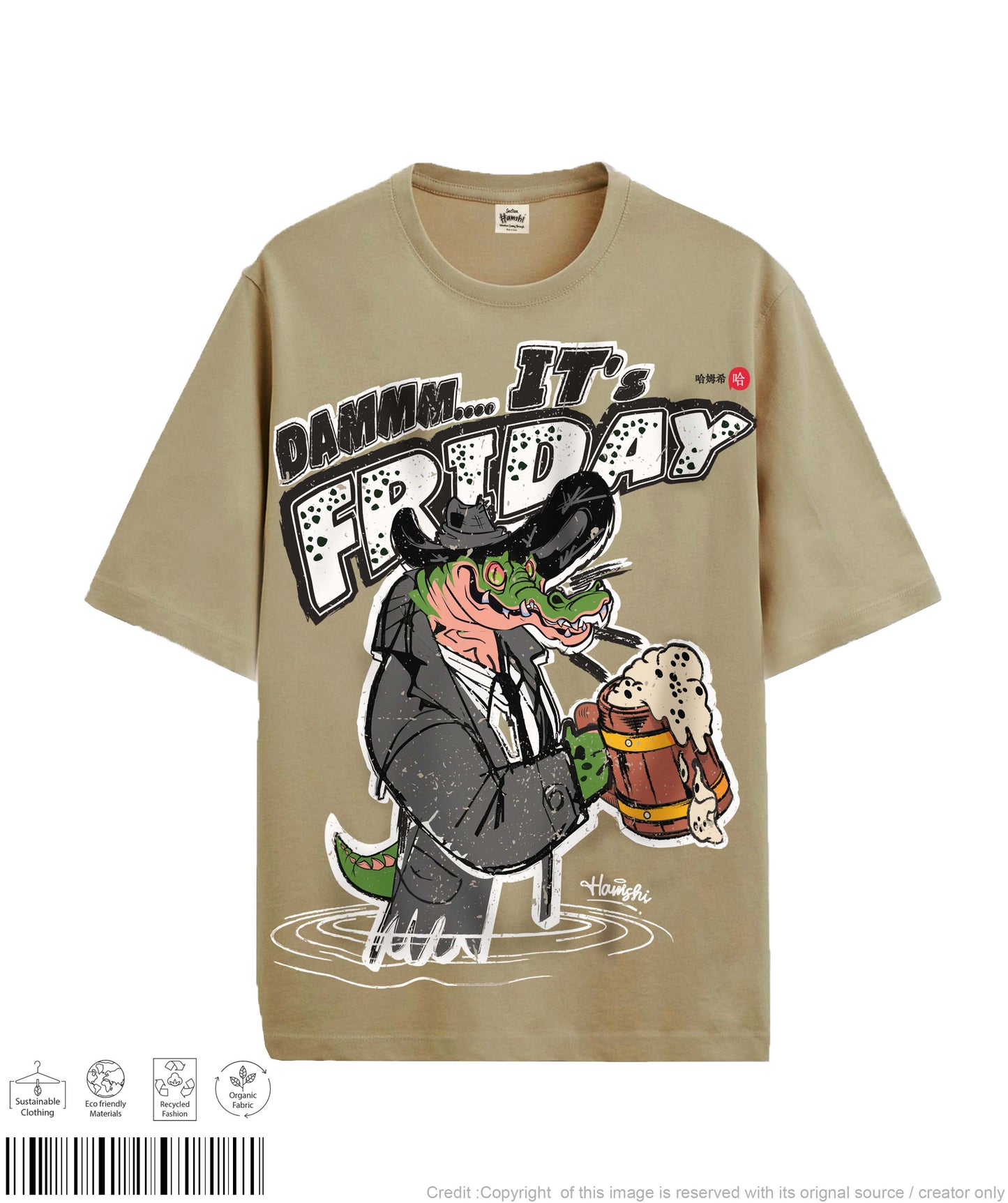 Its Friday Print T-shirt - Beige
