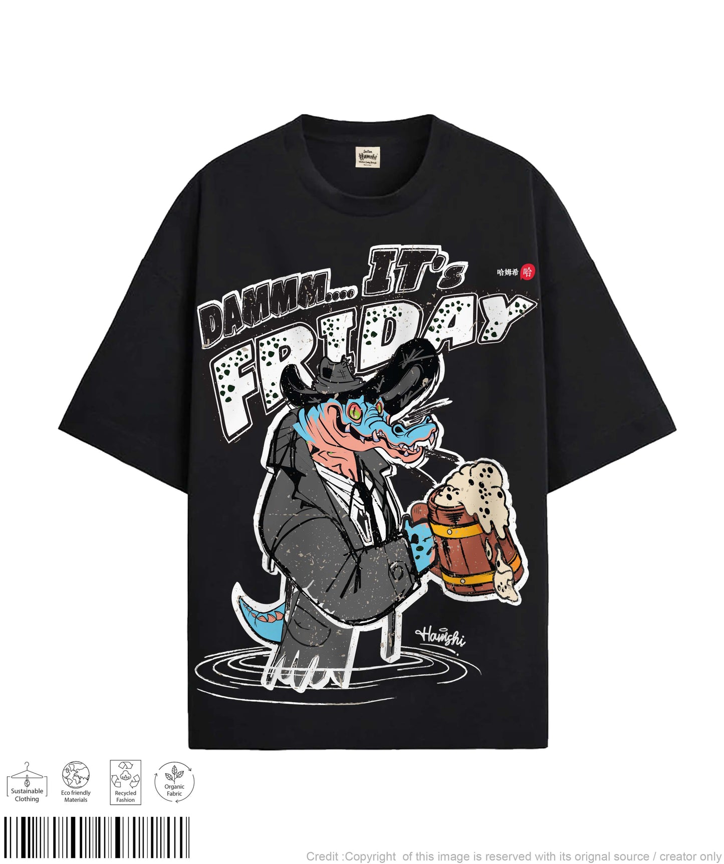 Its Friday Print T-shirt - Black