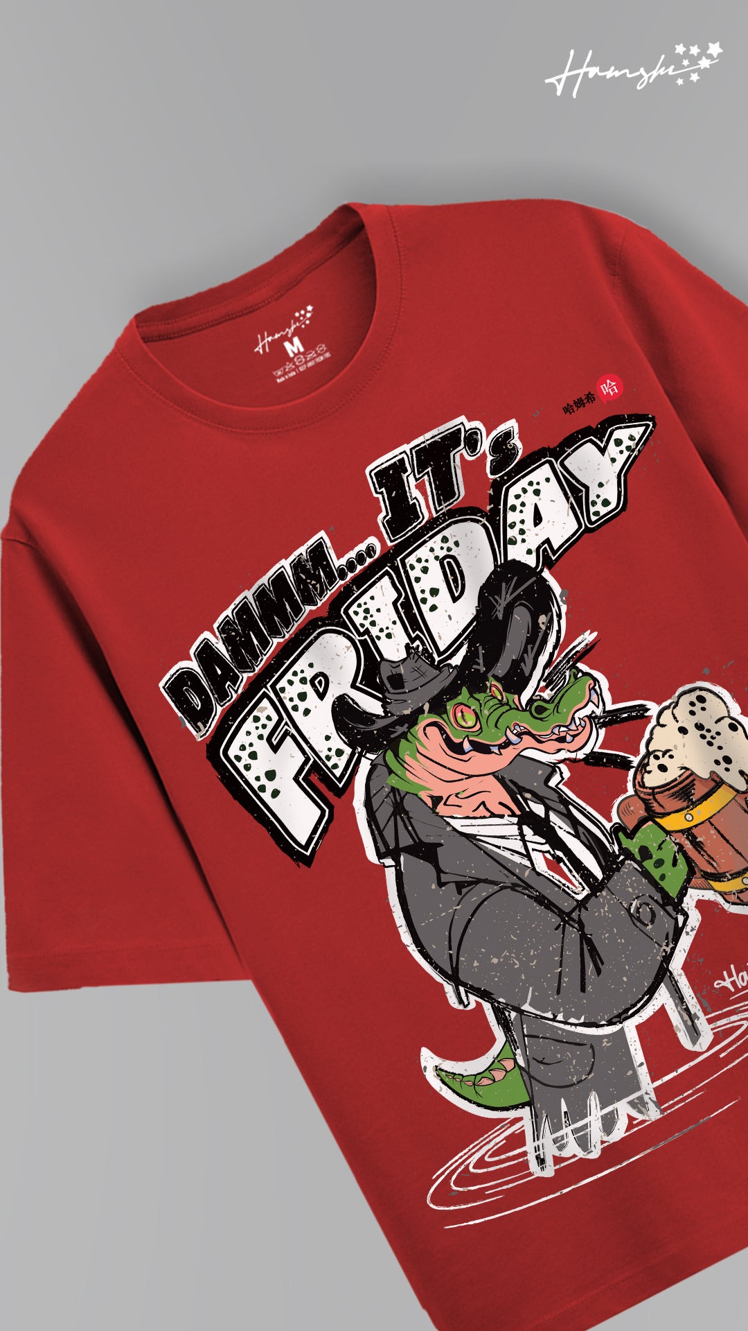 Its Friday Print T-shirt - Red