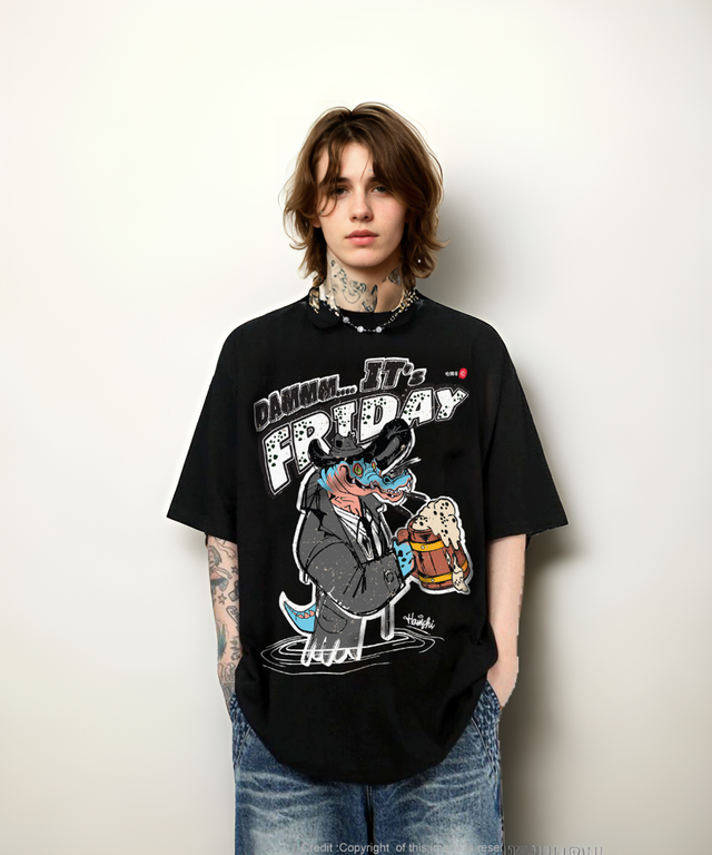 Its Friday Print T-shirt - Black