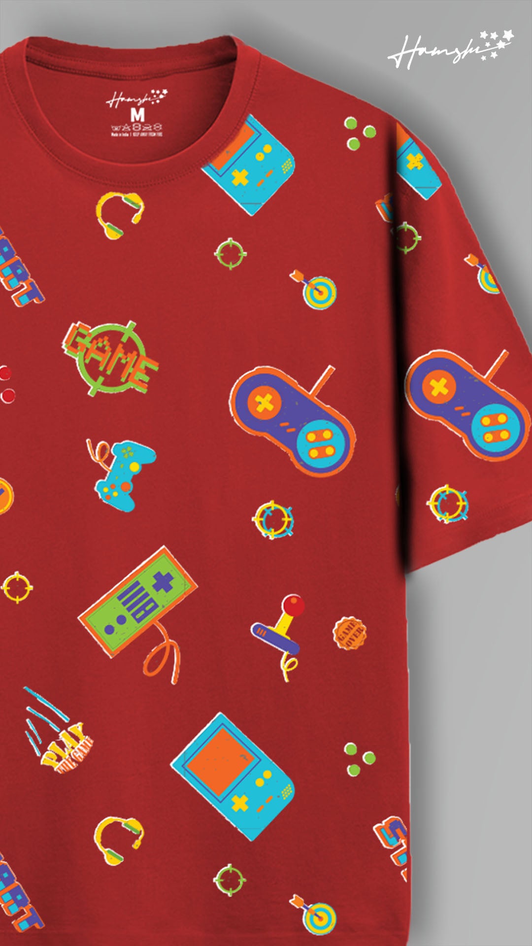 Retro Gaming All Over Print T-shirt - Red
