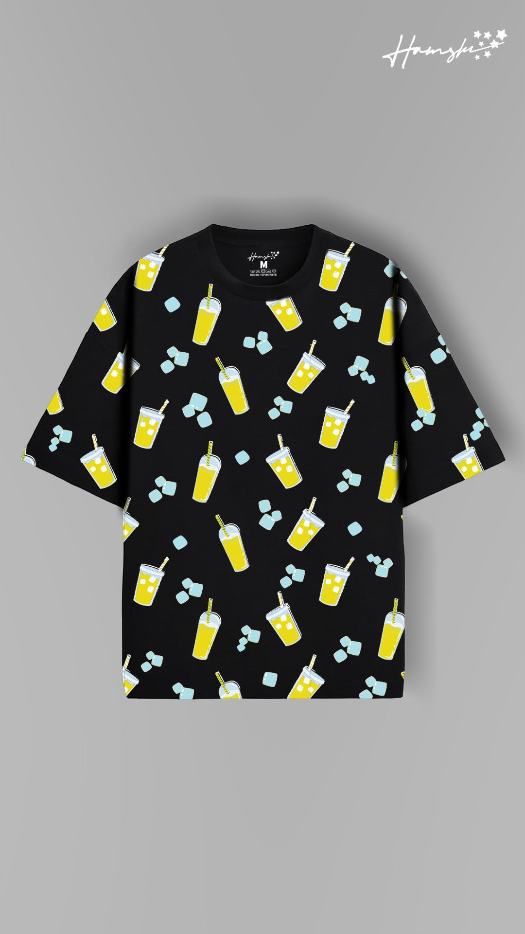 Drink & Ice All Over Print T-shirt - Black