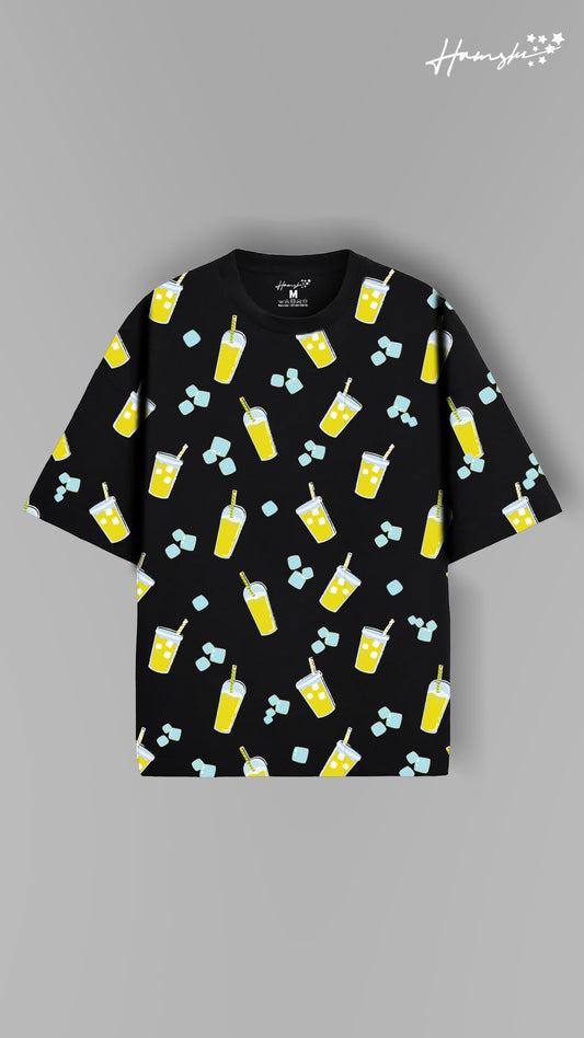 Drink & Ice All Over Print T-shirt - Black