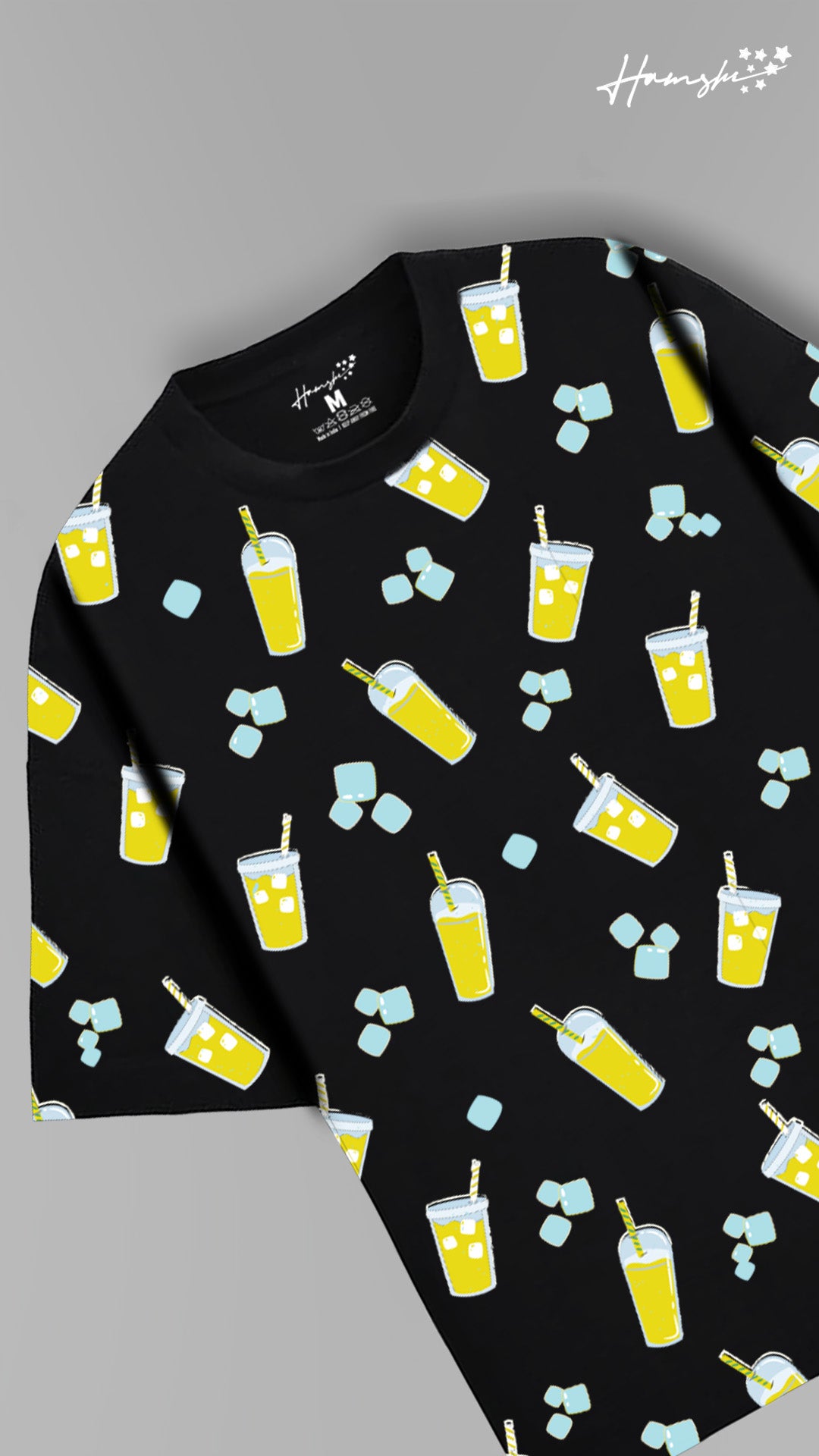 Drink & Ice All Over Print T-shirt - Black