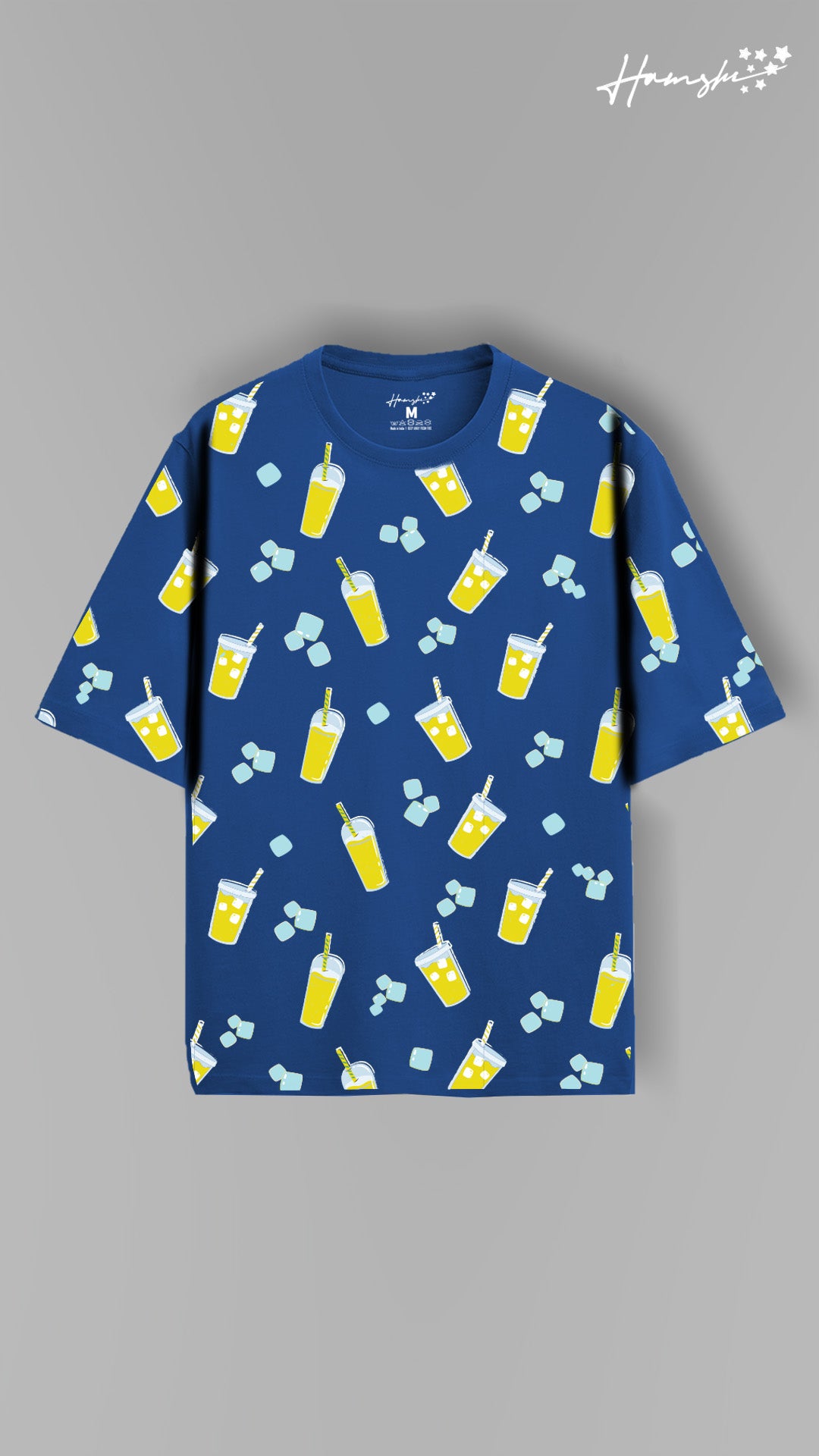 Drink & Ice All Over Print T-shirt - Blue