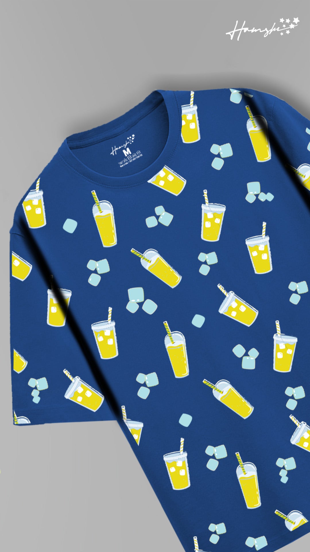 Drink & Ice All Over Print T-shirt - Blue