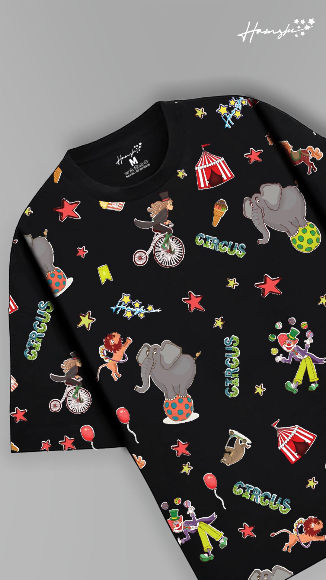 Circus All Over Print T-shirt - Black