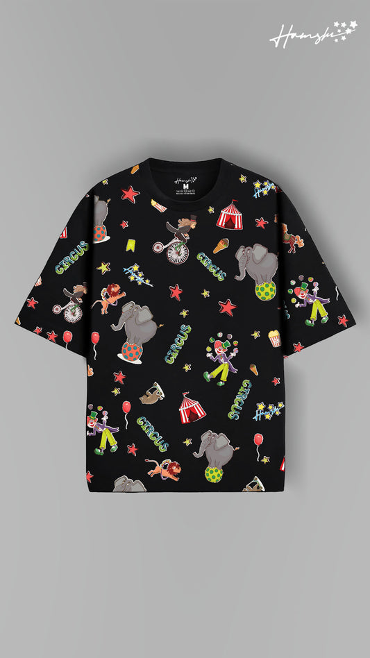 Circus All Over Print T-shirt - Black
