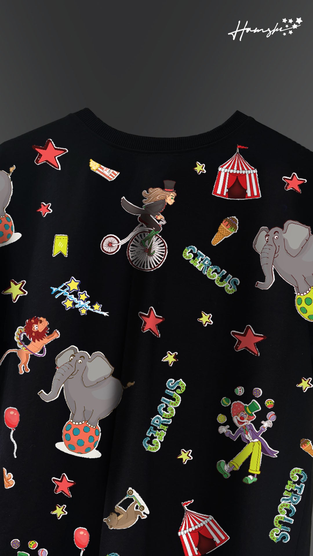 Circus All Over Print T-shirt - Black