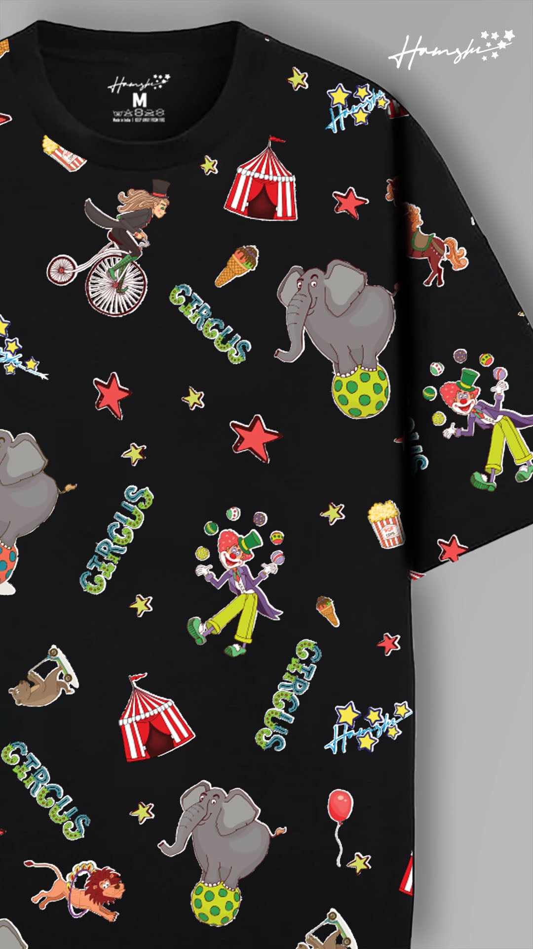 Circus All Over Print T-shirt - Black