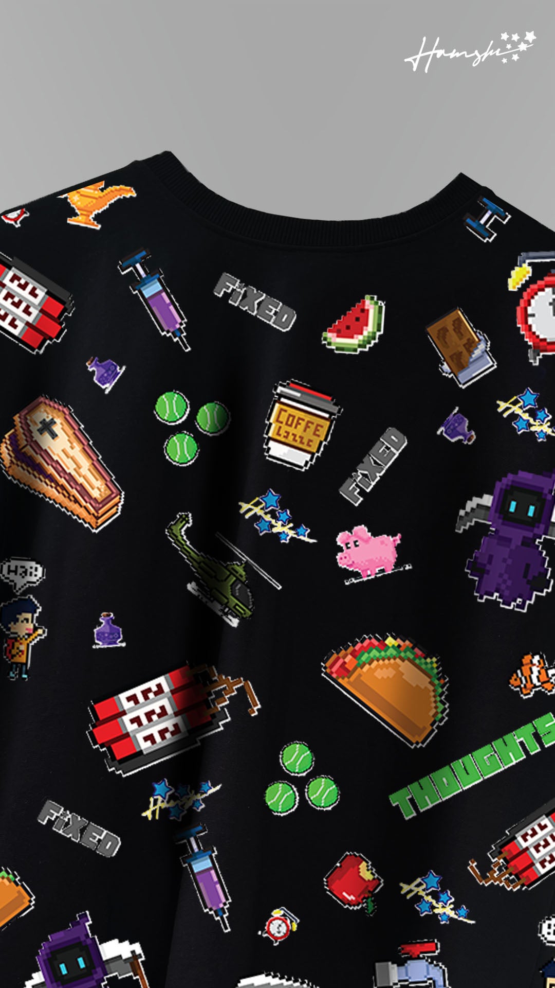 Emojis All Over Print T-shirt - Black
