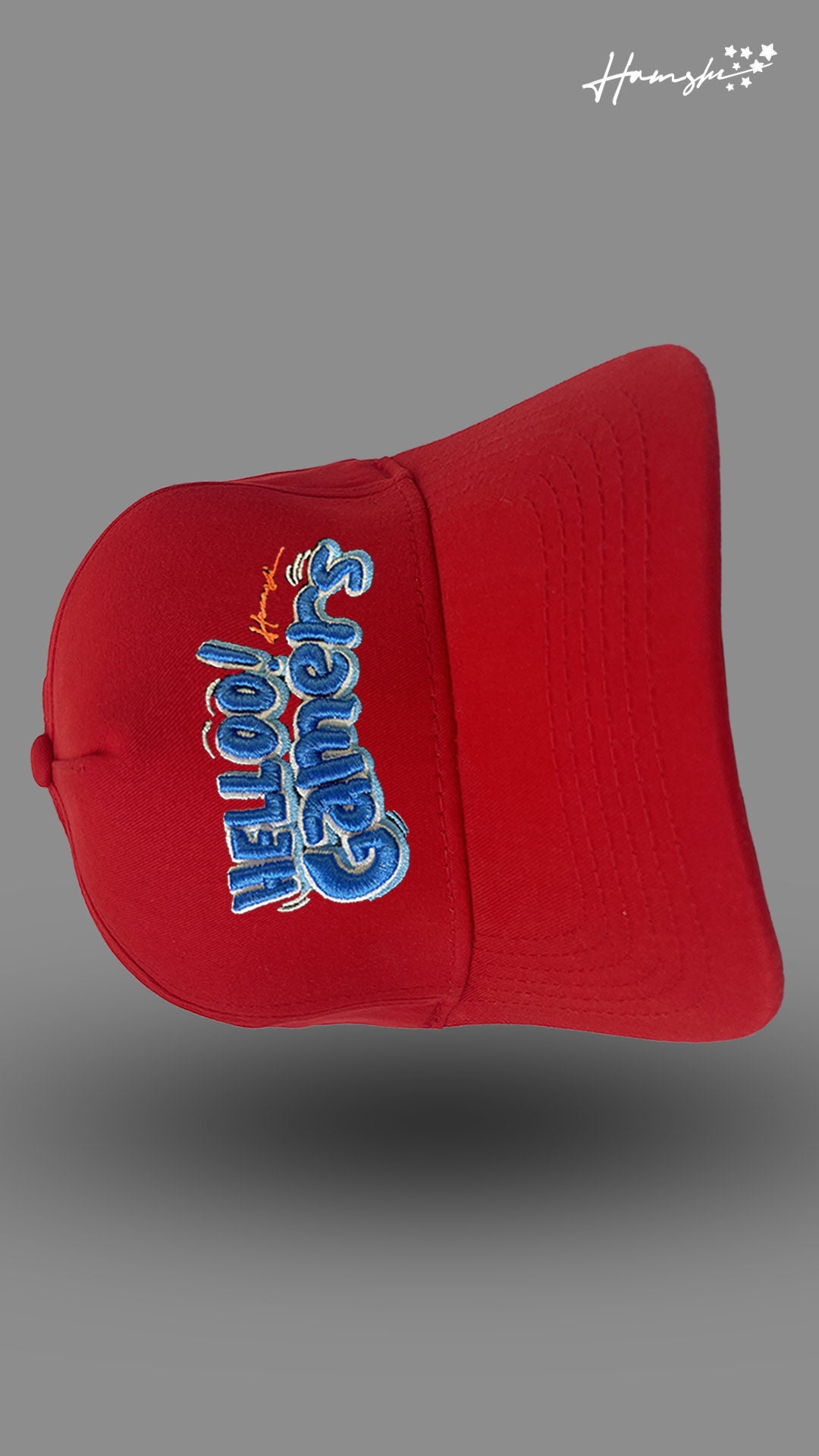 Hello Gamer 3D Embroidery Cap - Red