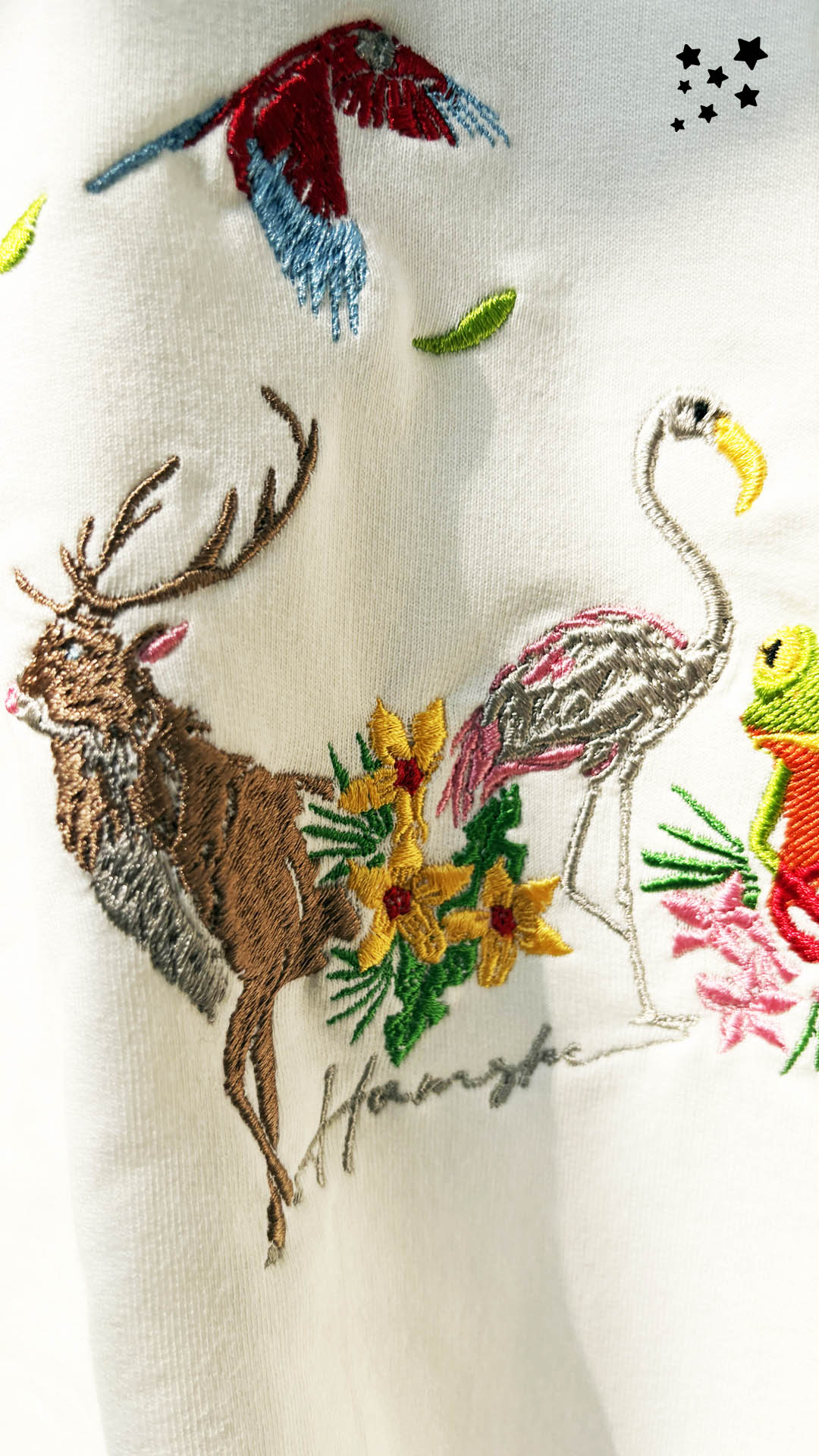 Jungle Biodiversity Embroidery T-shirt - White