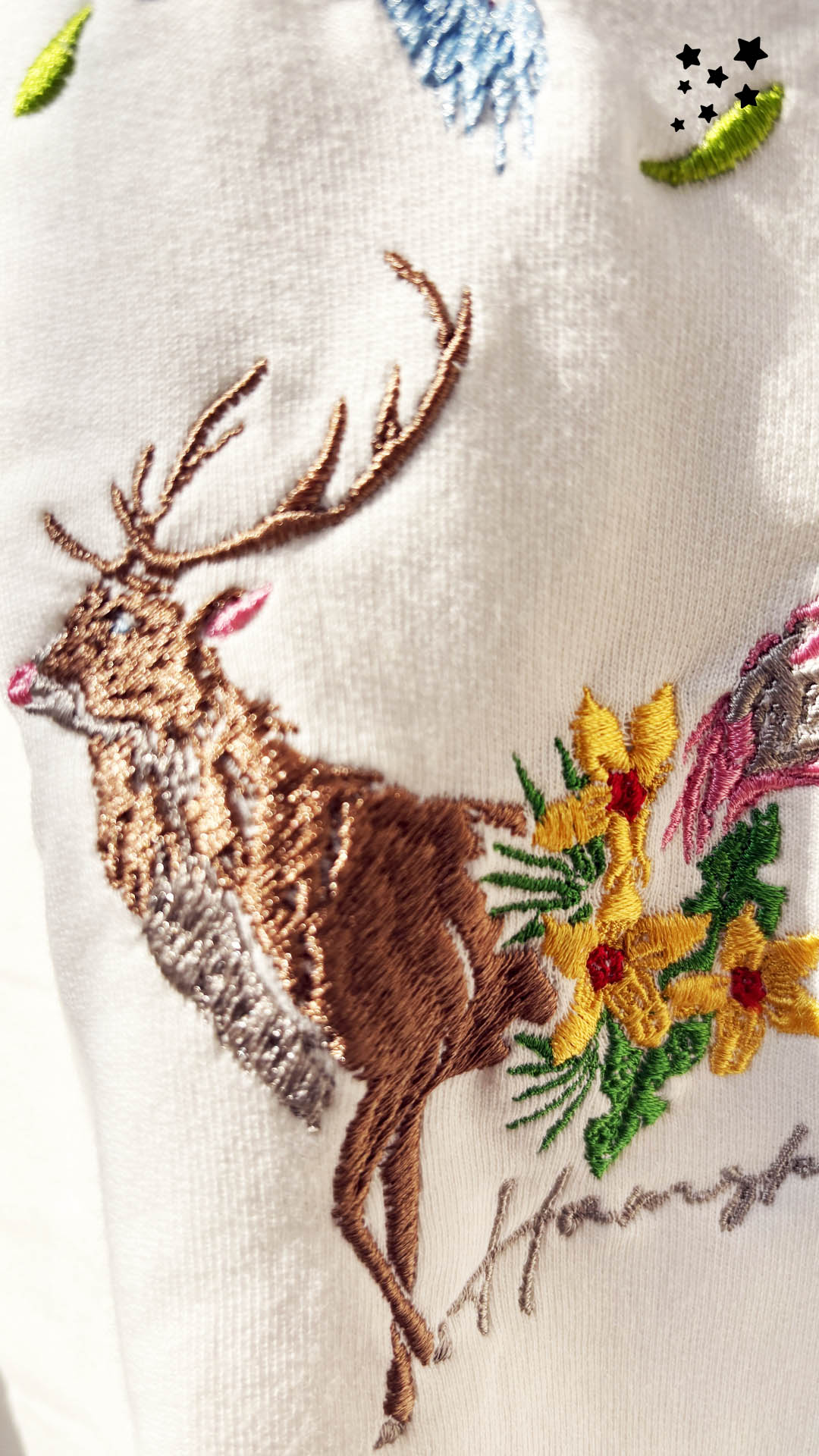 Jungle Biodiversity Embroidery T-shirt - White