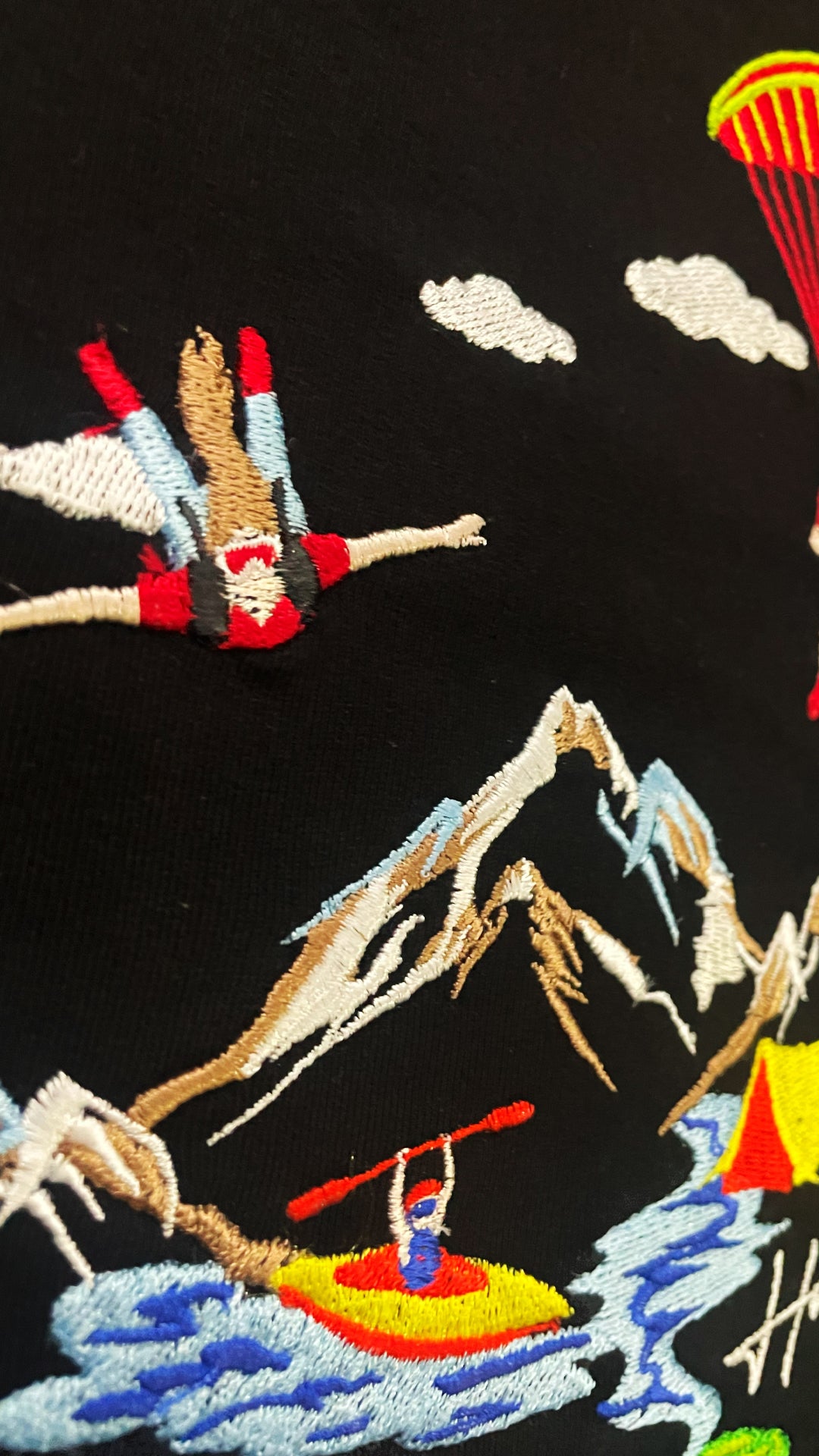 Mountaineer Embroidery Hoodie - Black