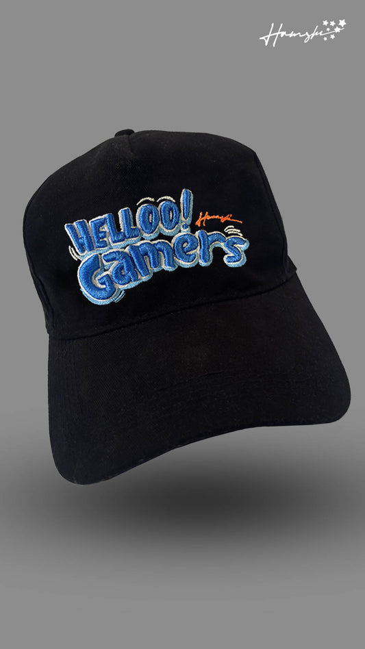 Hello 3D Embroidery Gamer Cap - Black
