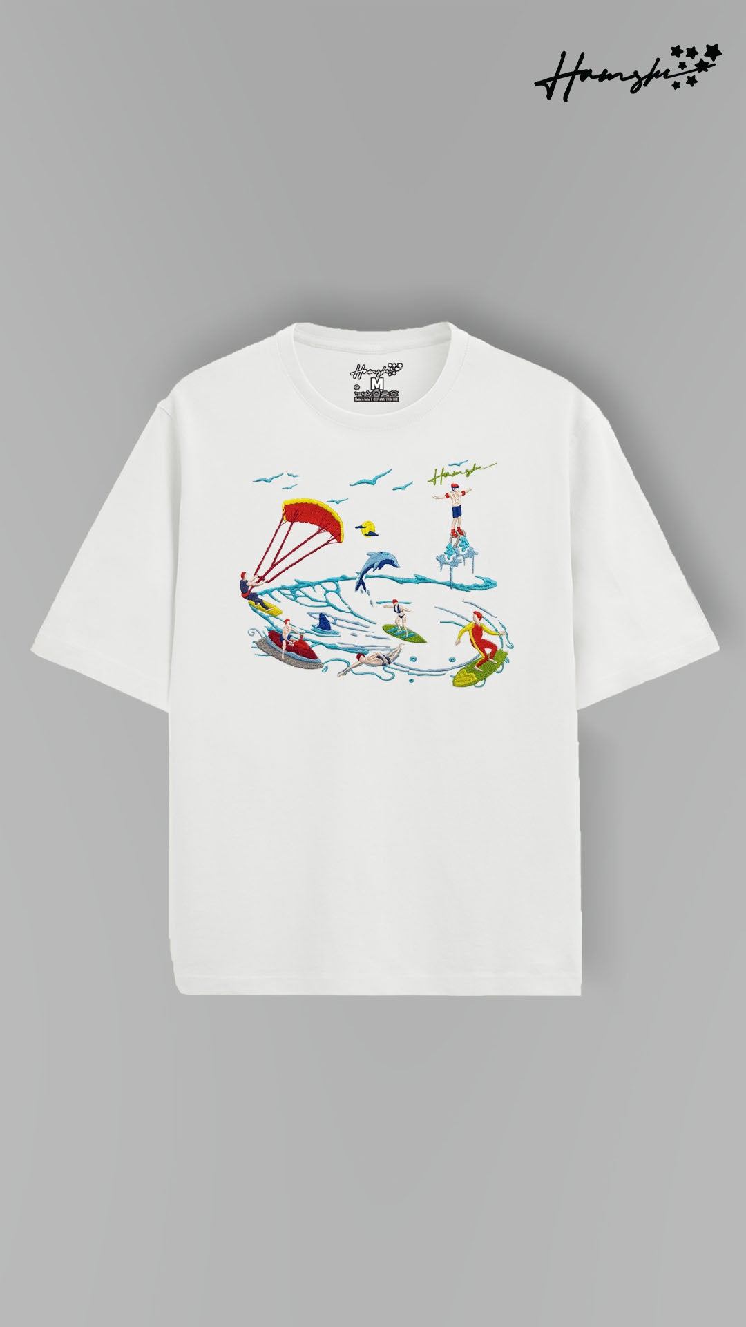 Sea Surfers Embroidery T-shirt - White