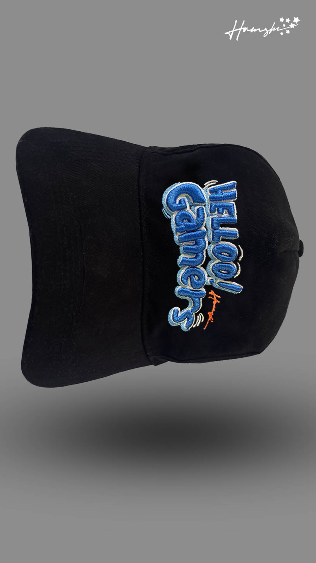 Hello 3D Embroidery Gamer Cap - Black
