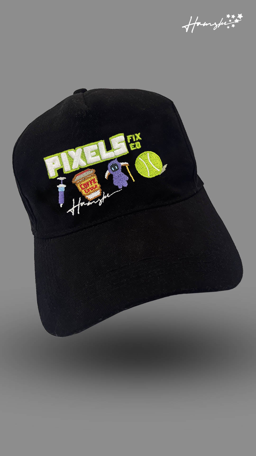 Pixels 3D Embroidery Cap - Black