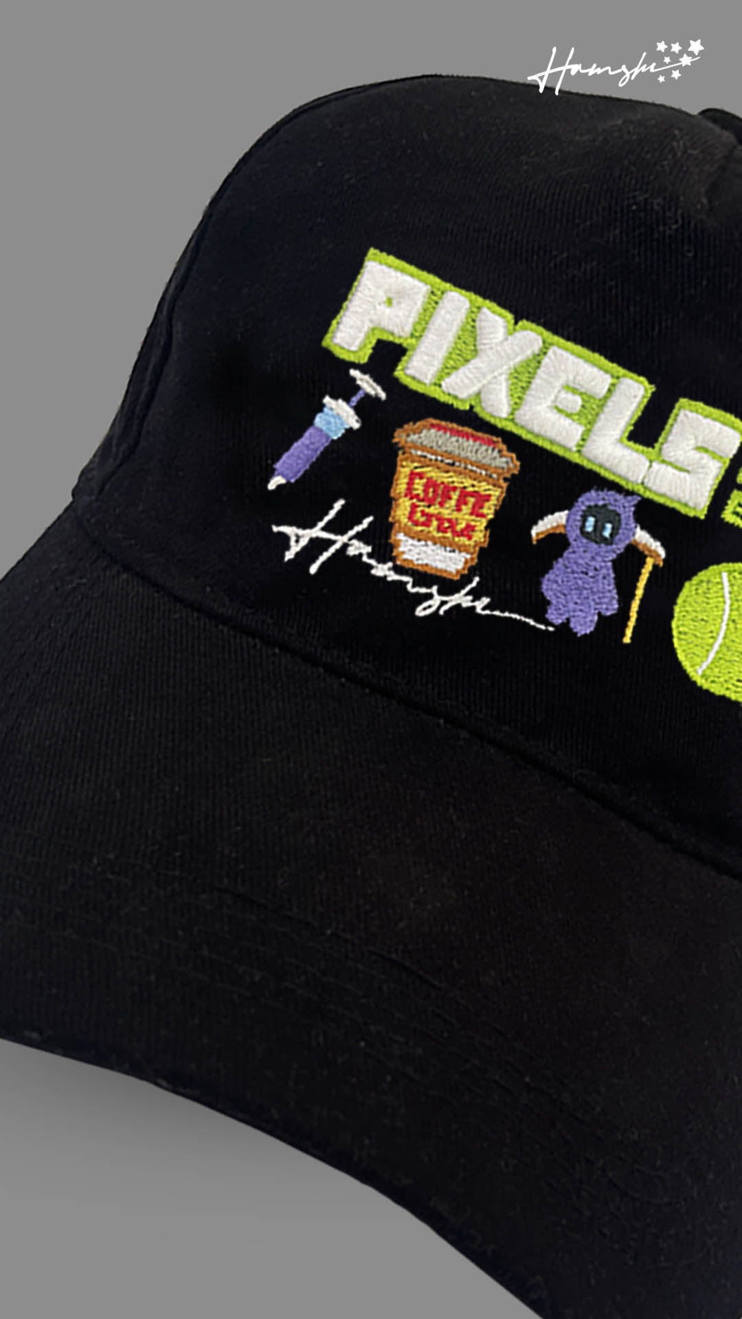 Pixels 3D Embroidery Cap - Black