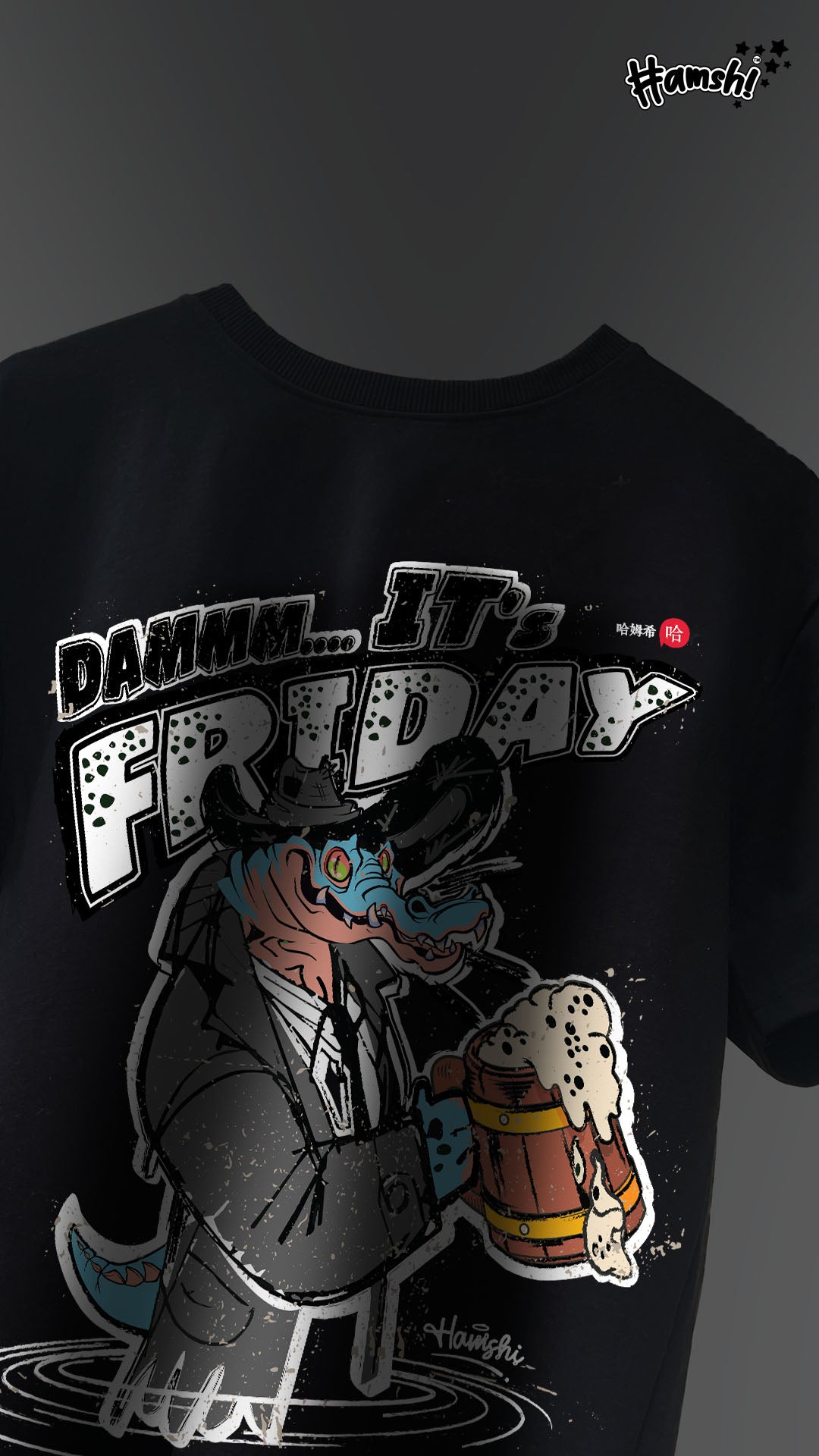 Its Friday Print T-shirt - Black