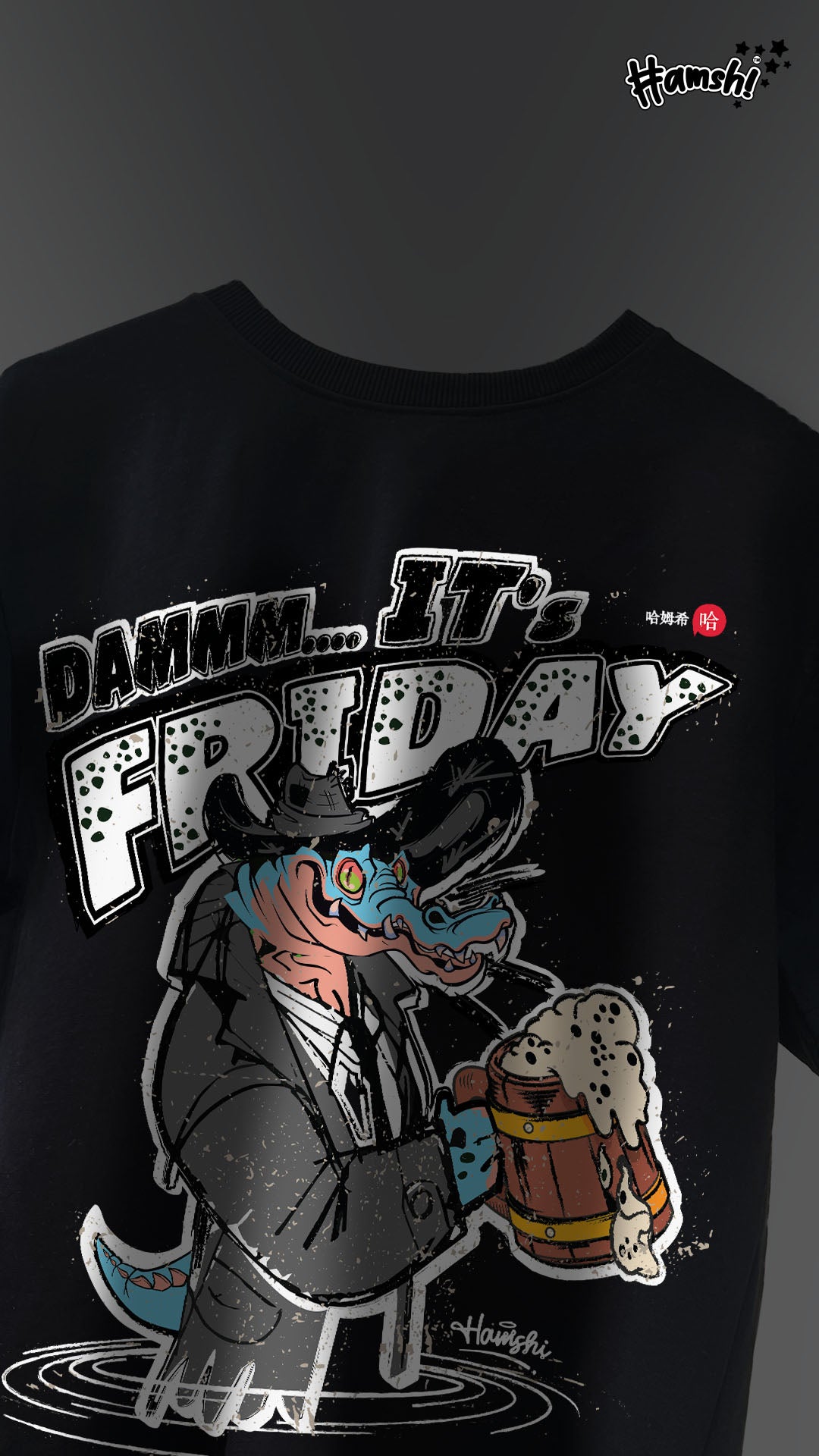 Its Friday Print T-shirt - Black