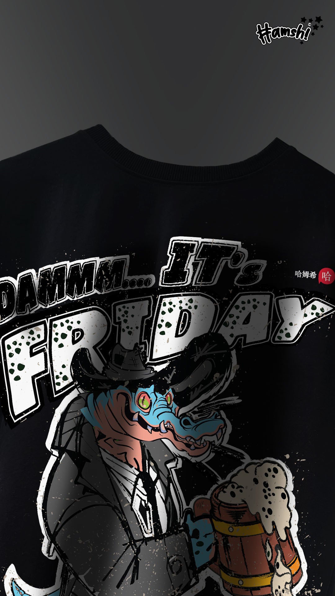 Its Friday Print T-shirt - Black