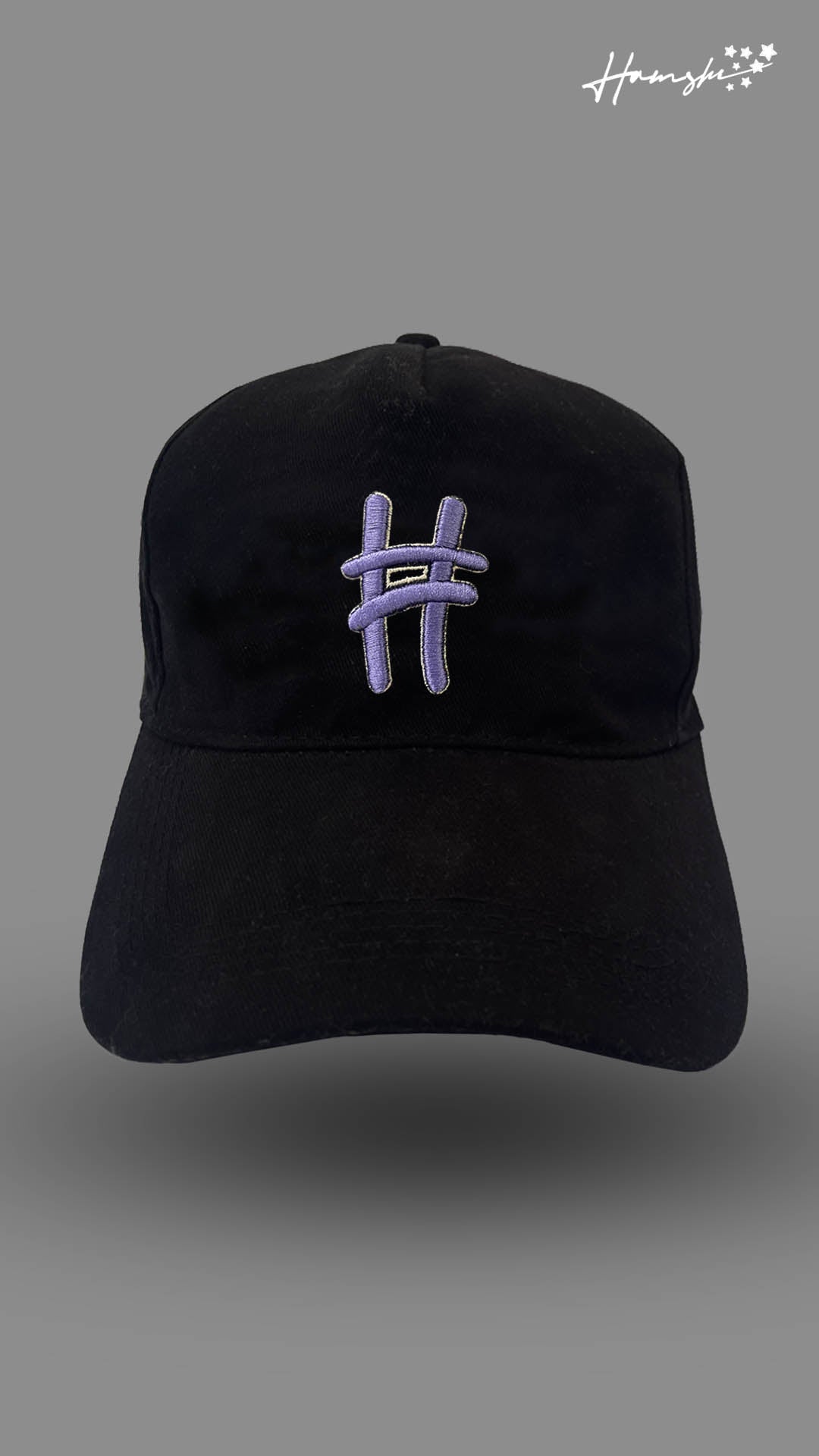 Hash Embroidery Cap - Black