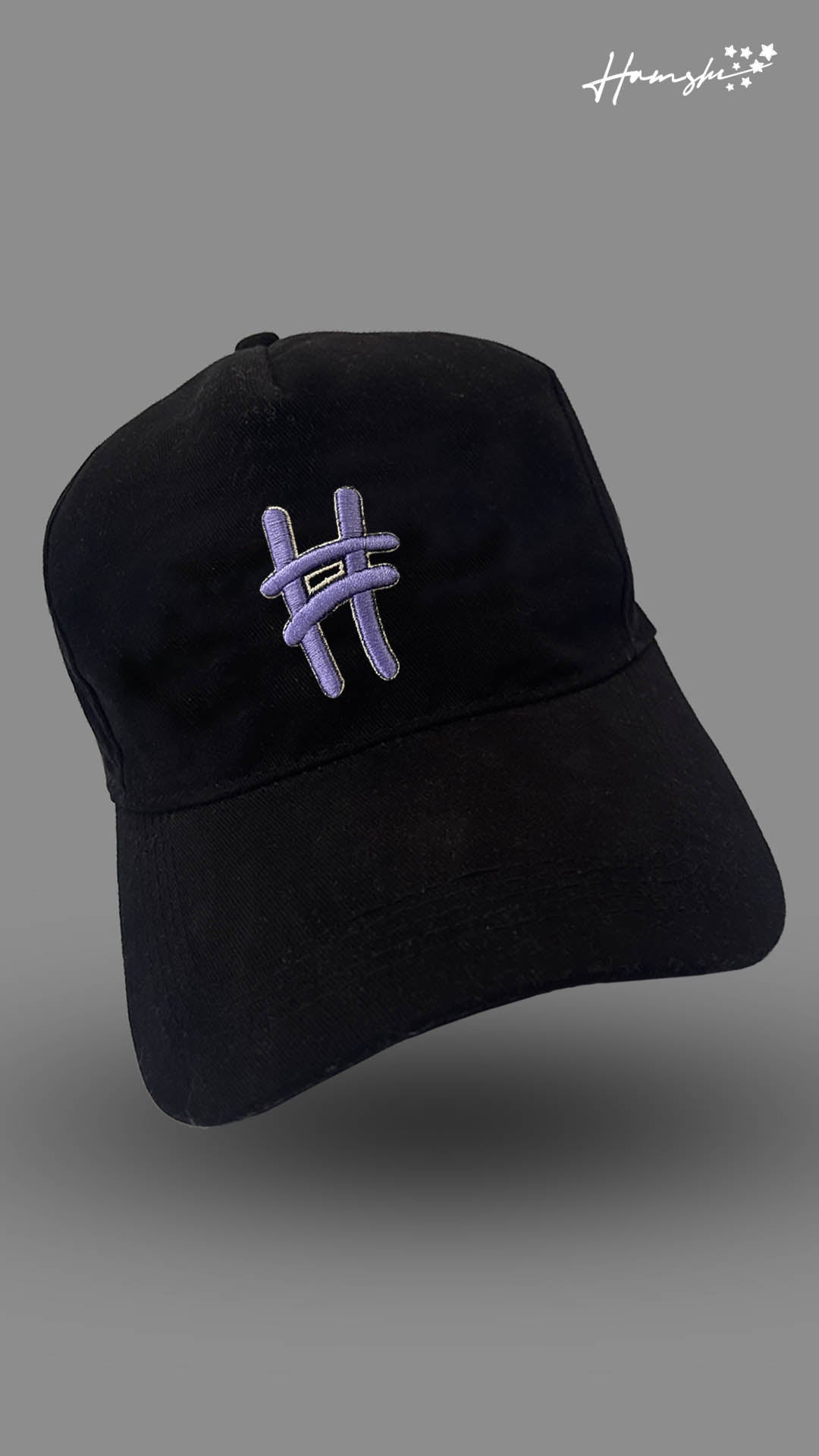 Hash Embroidery Cap - Black