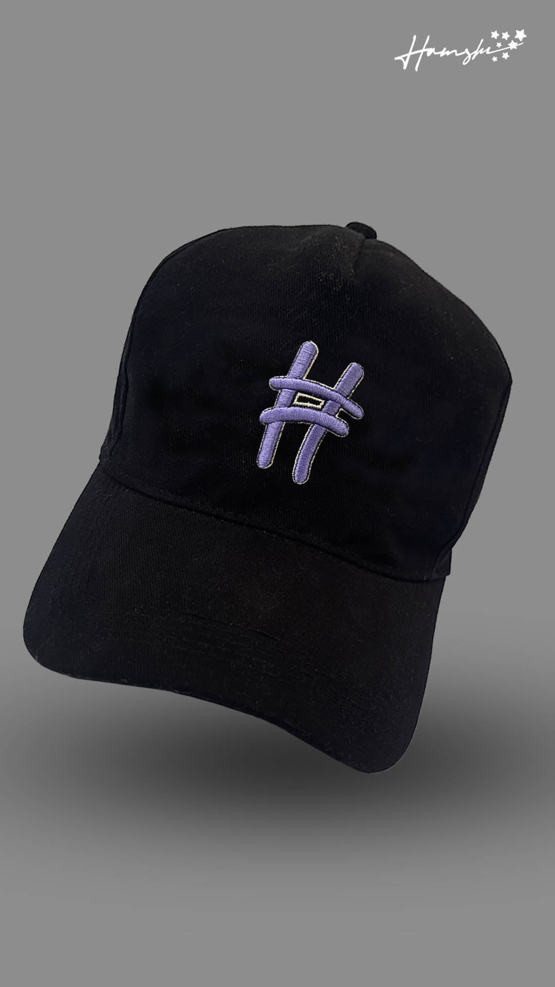 Hash Embroidery Cap - Black