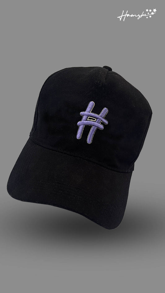Hash Embroidery Cap - Black