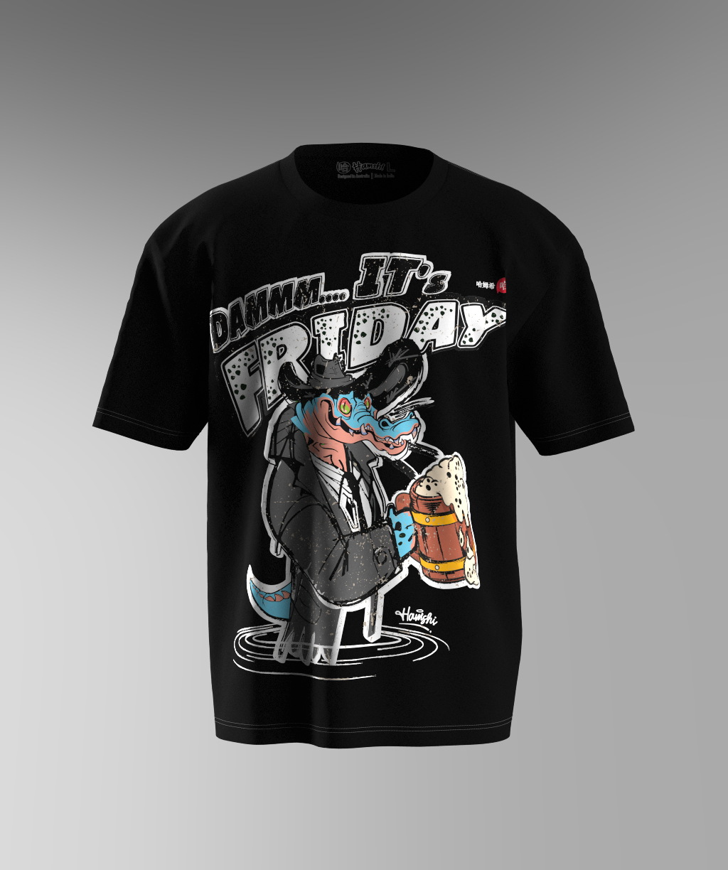 Its Friday Print T-shirt - Black