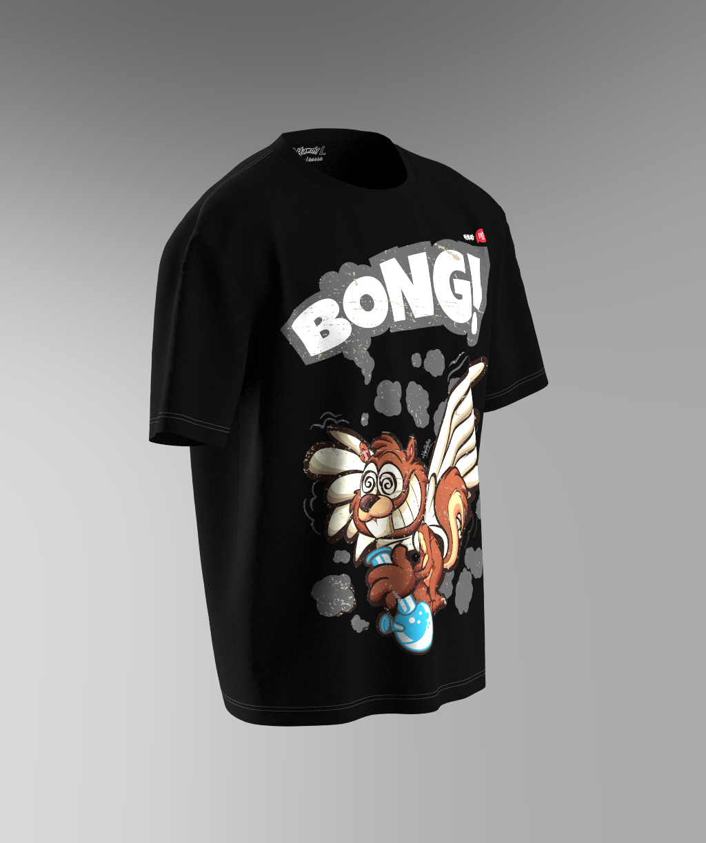 Bong Fly Print T-shirt - Black