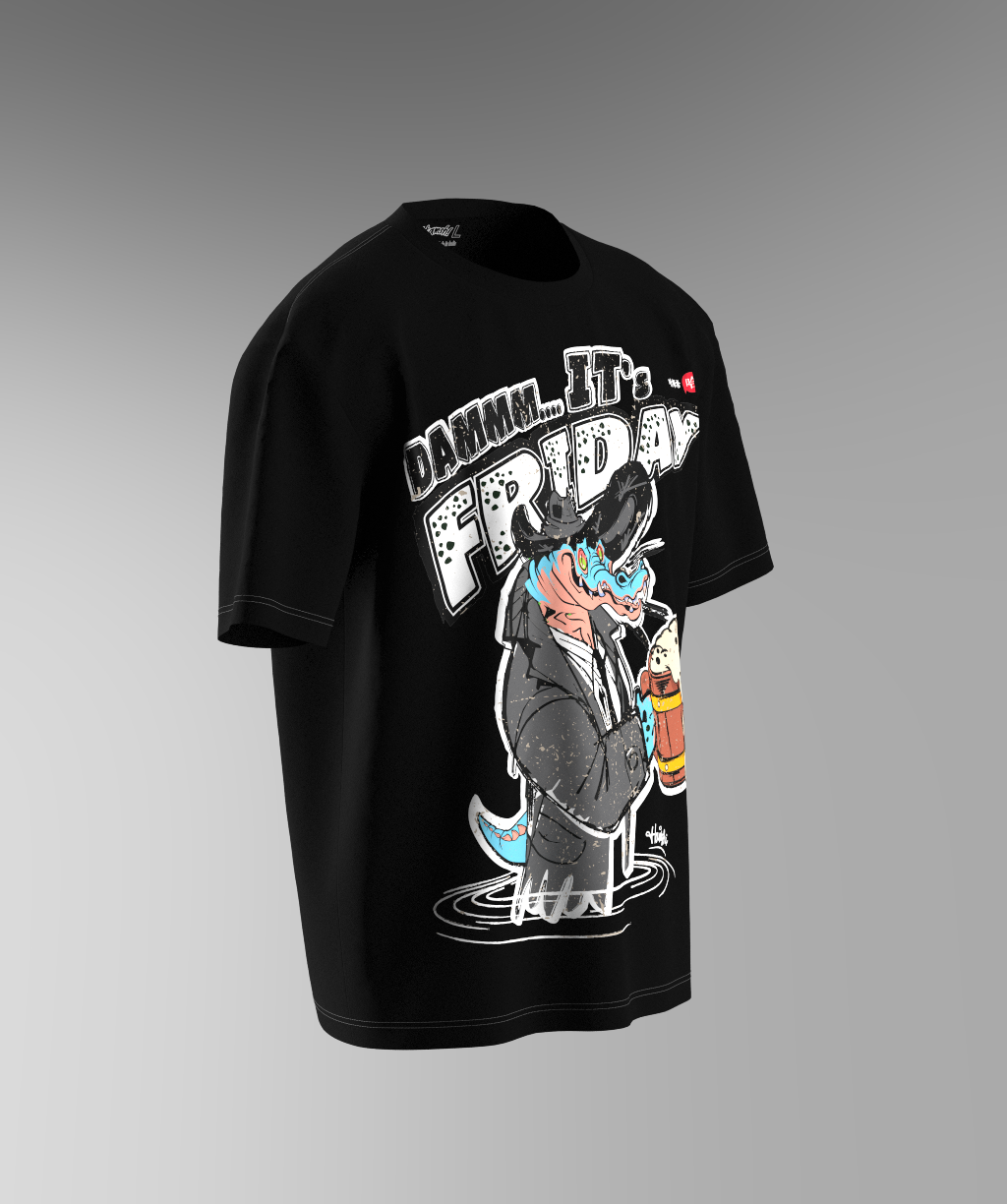 Its Friday Print T-shirt - Black