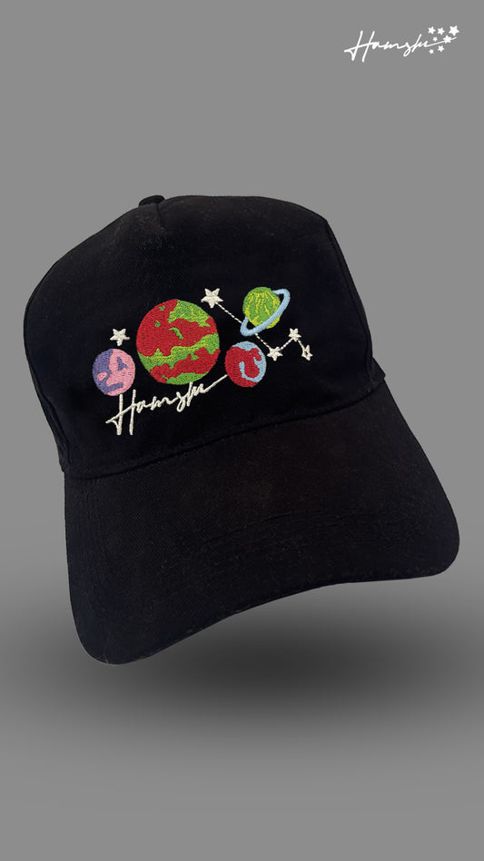 Galaxy Embroidery Cap - Black