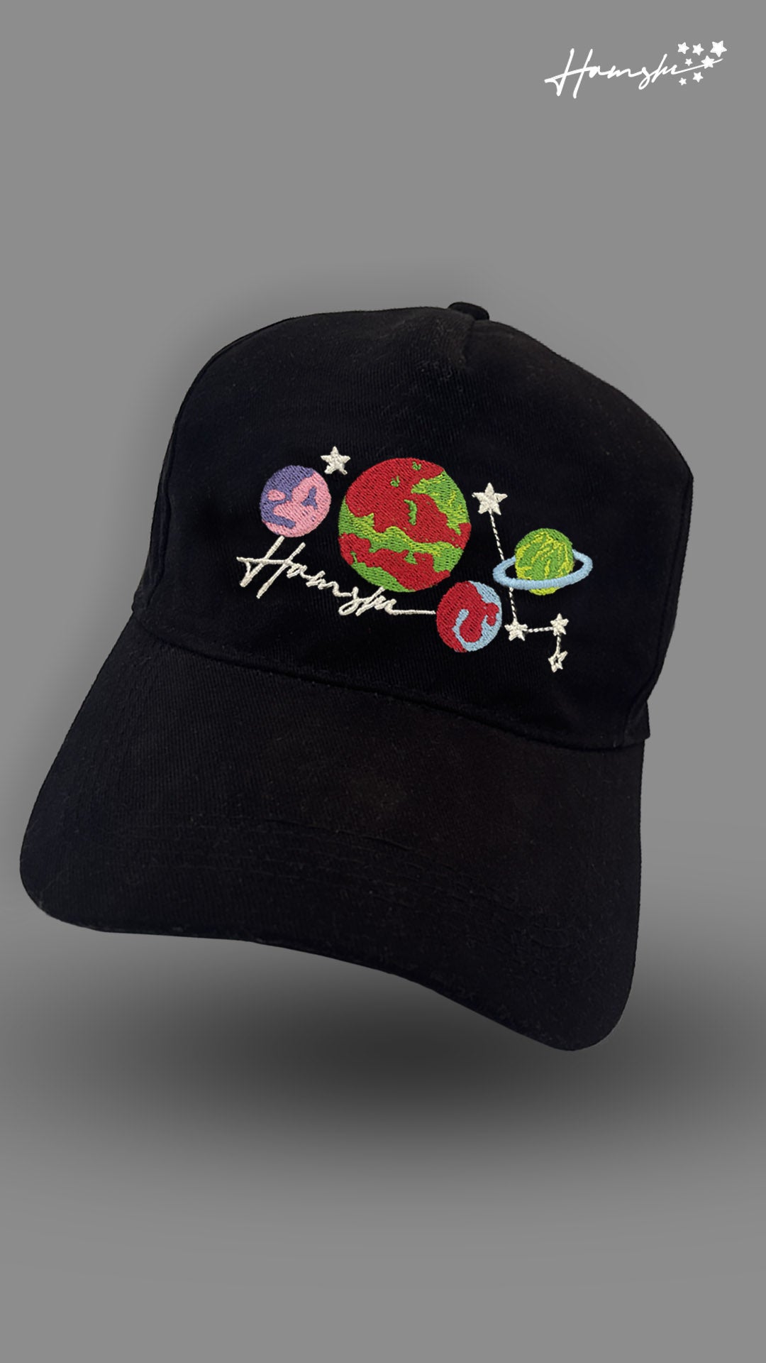 Galaxy Embroidery Cap - Black