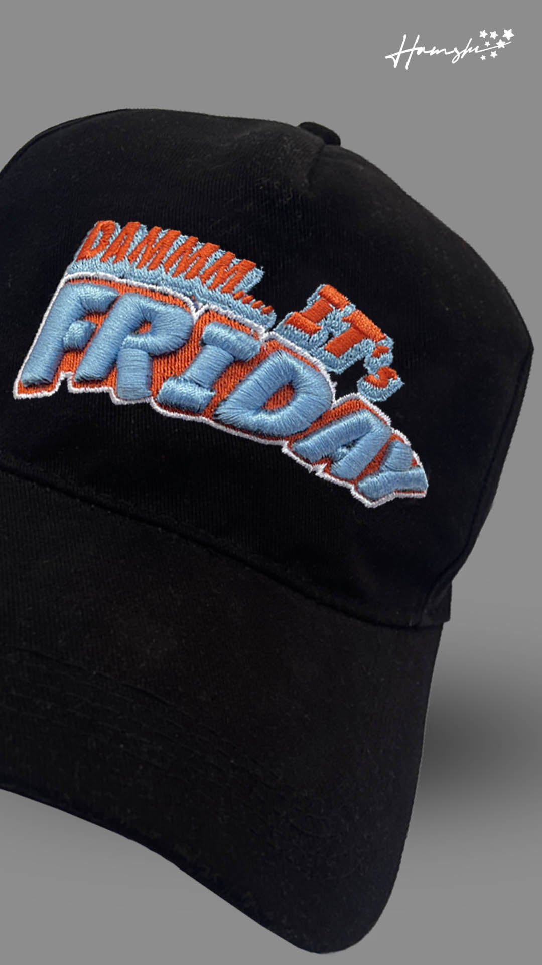 Its Friday 3D Embroidery Cap - Black