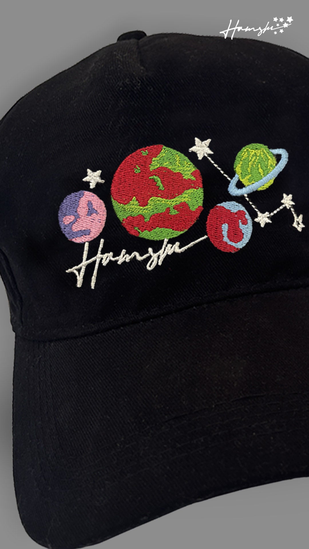 Galaxy Embroidery Cap - Black