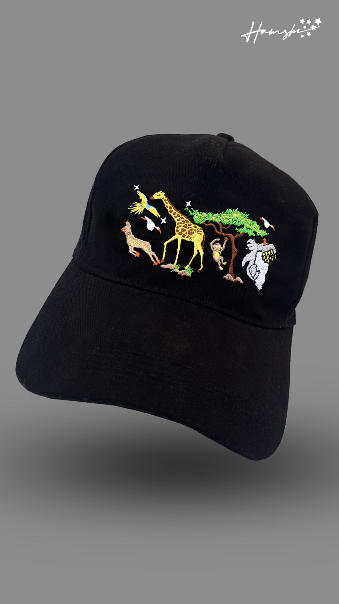 Wild Life Embroidery Cap - Black