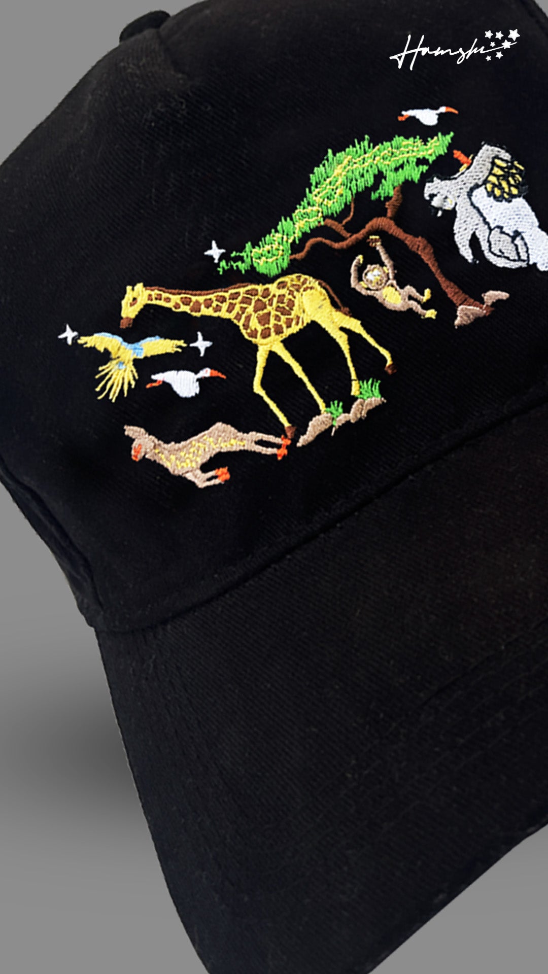 Wild Life Embroidery Cap - Black
