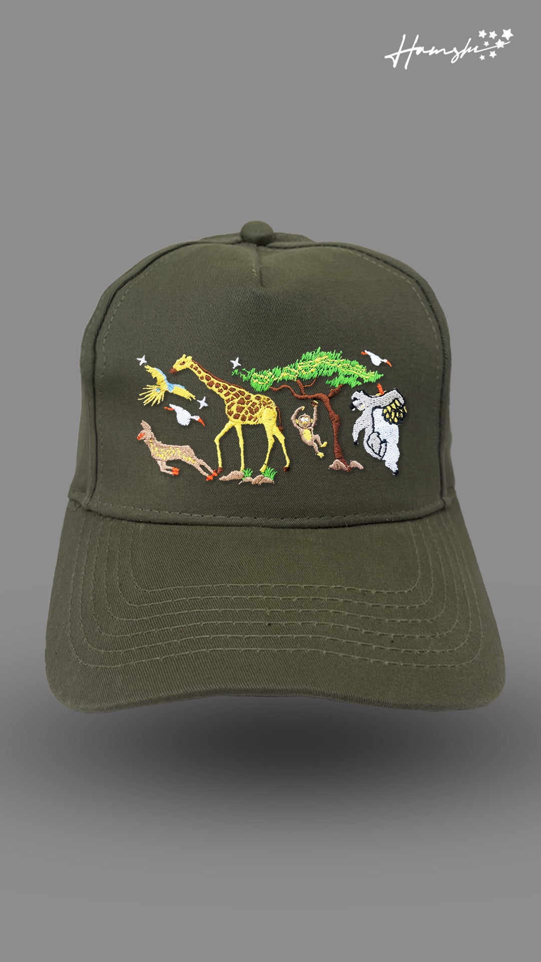 Wild Life Embroidery Cap - Military Green
