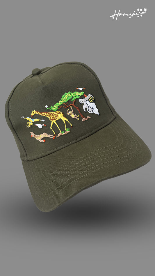 Wild Life Embroidery Cap - Military Green
