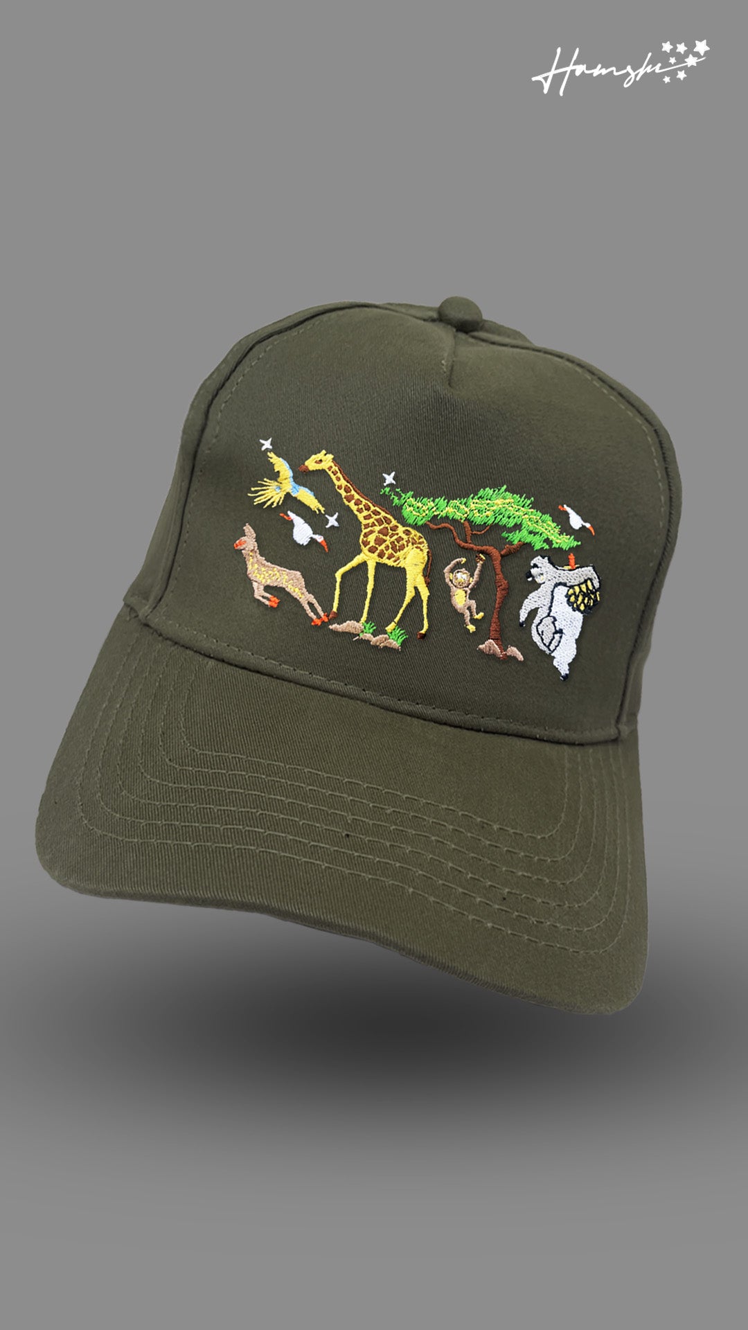 Wild Life Embroidery Cap - Military Green