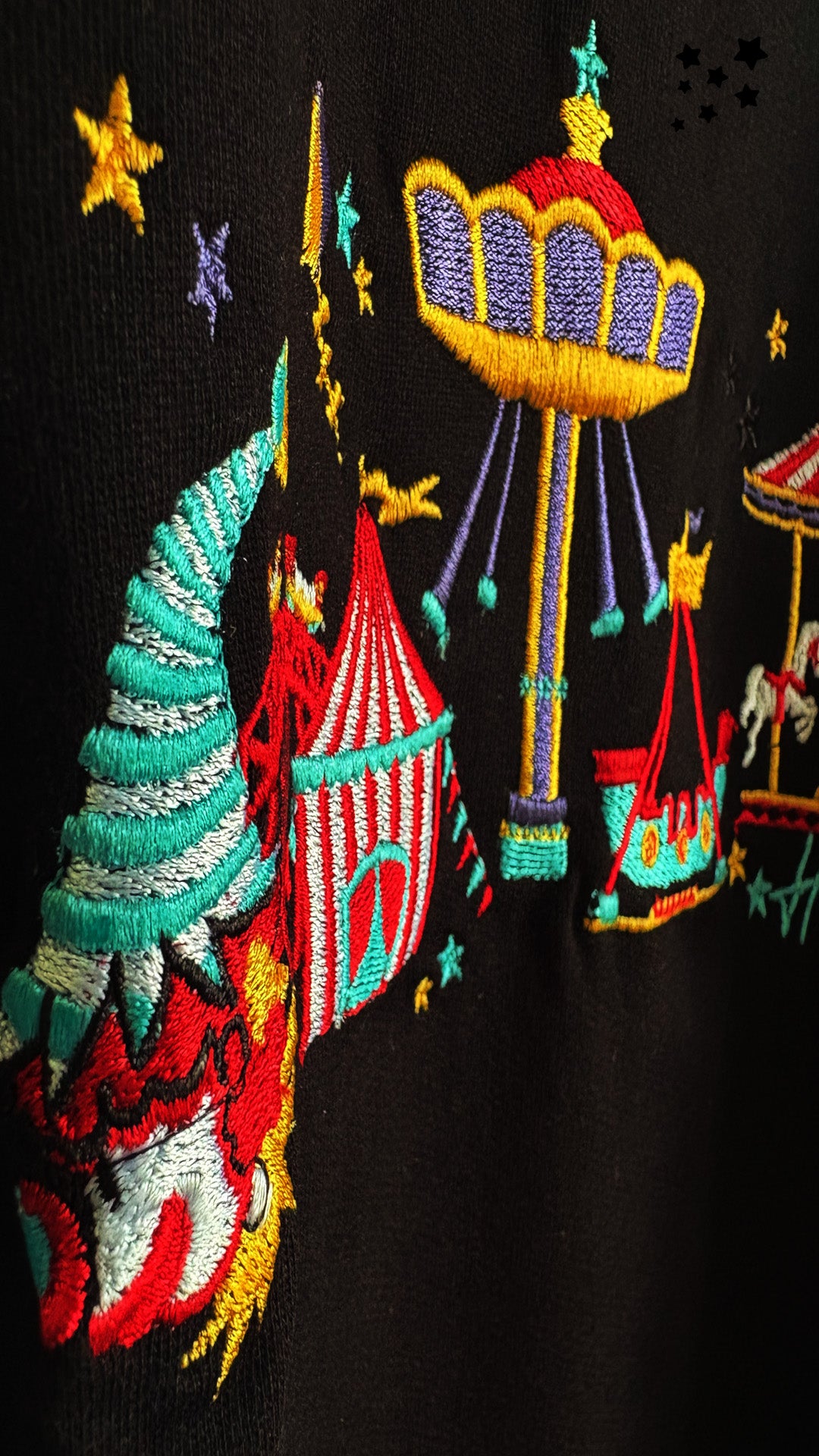 Clowns & Rides Embroidery T-shirt - Black