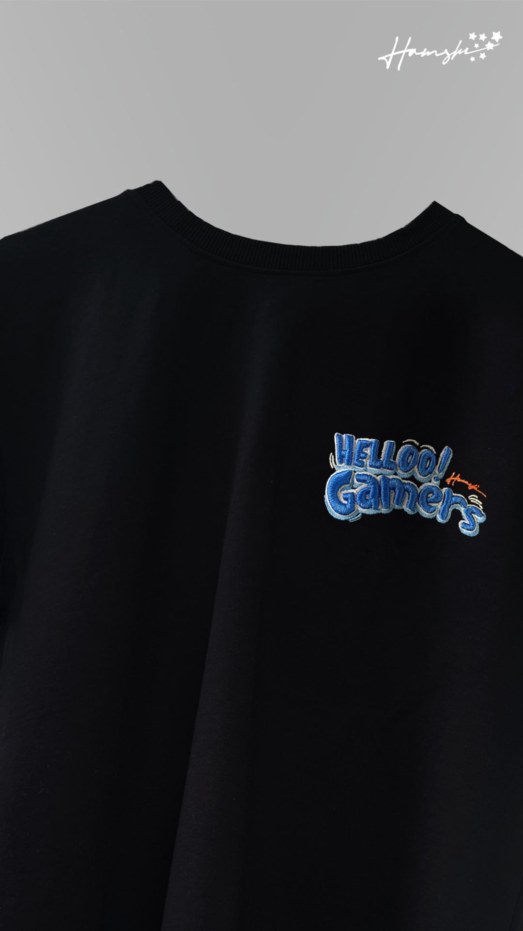 Hello Gamers -3D Embroidery T-shirt - Black