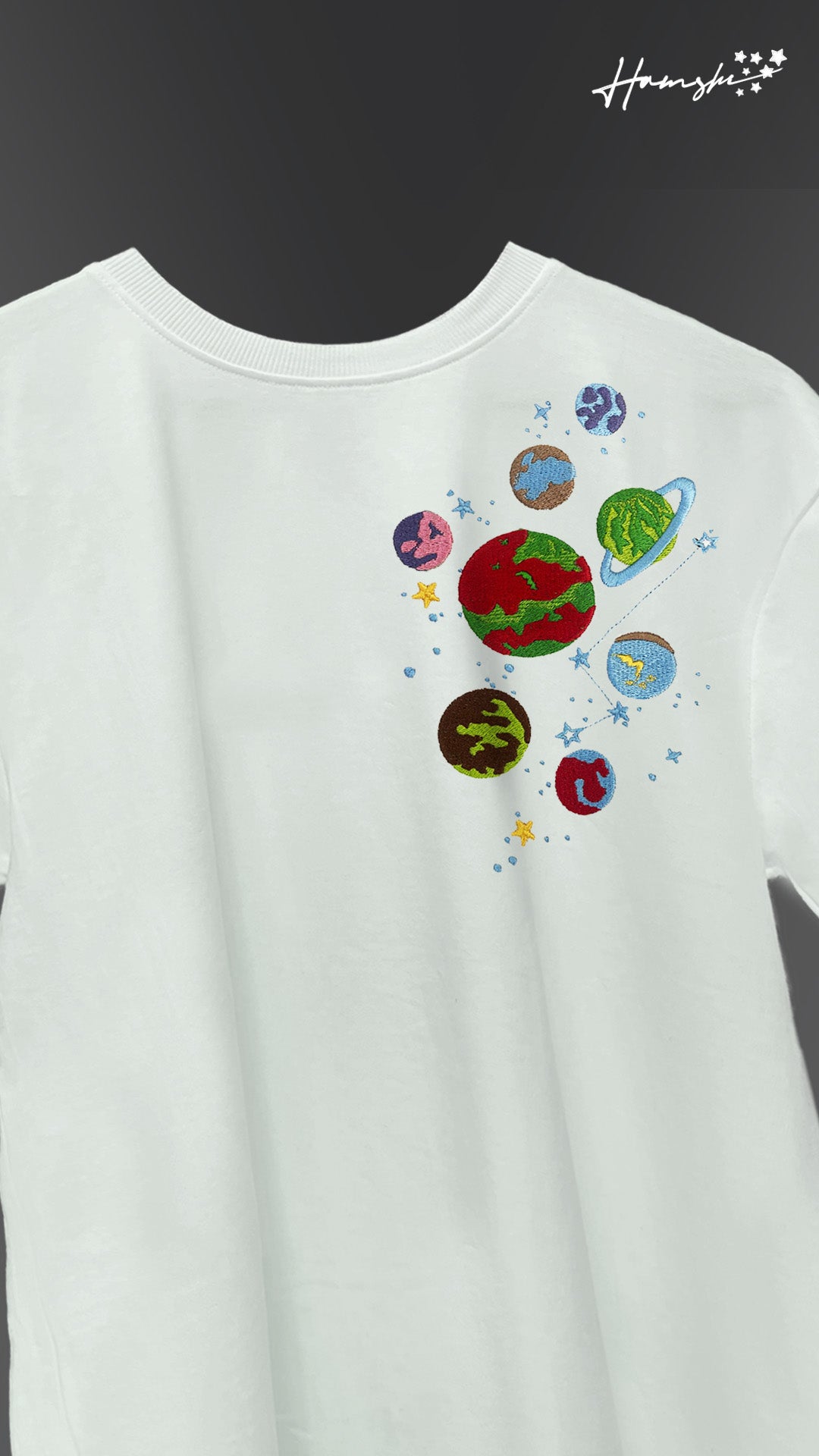 Galaxy Embroidery T-shirt - White