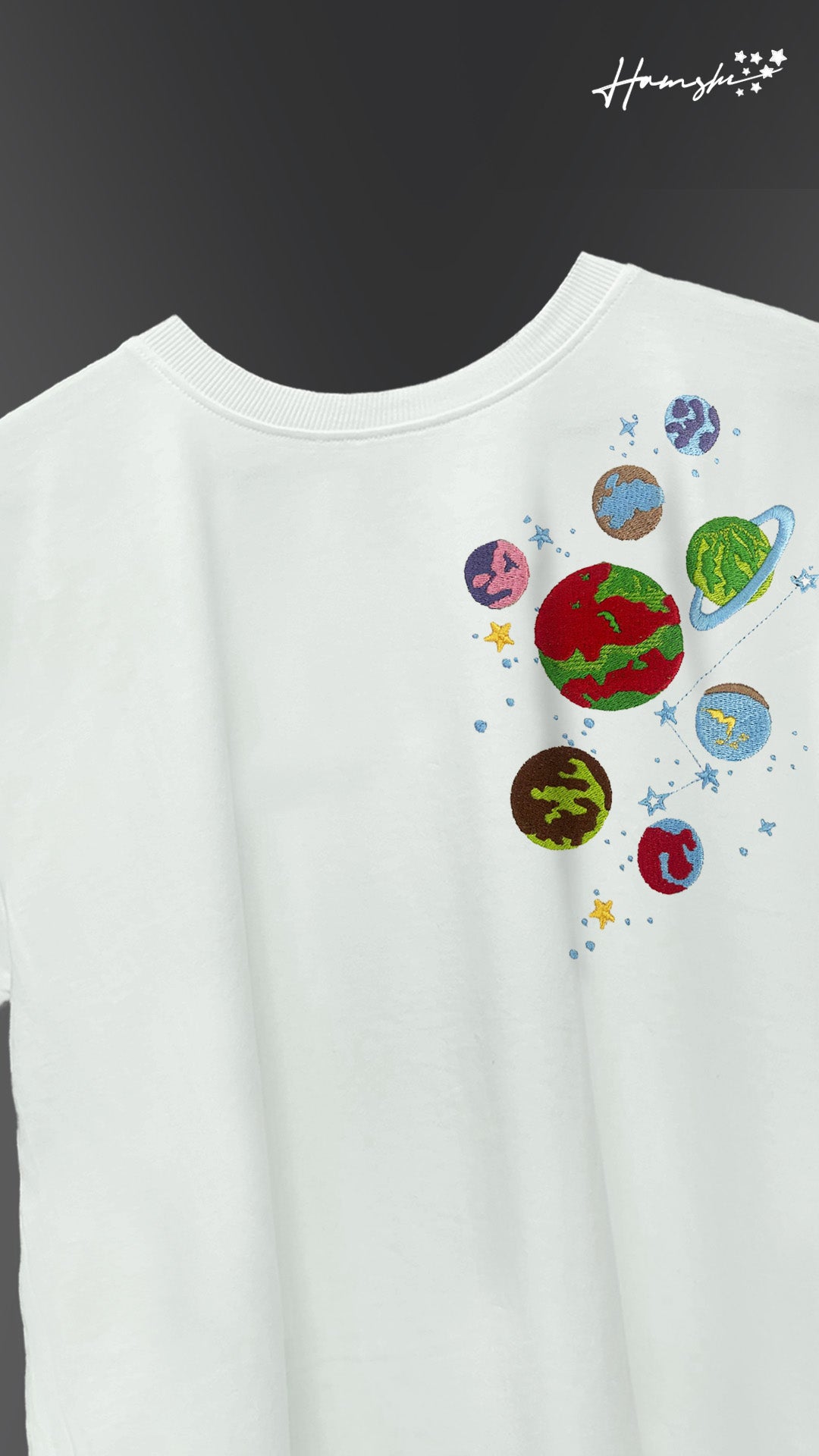 Galaxy Embroidery T-shirt - White