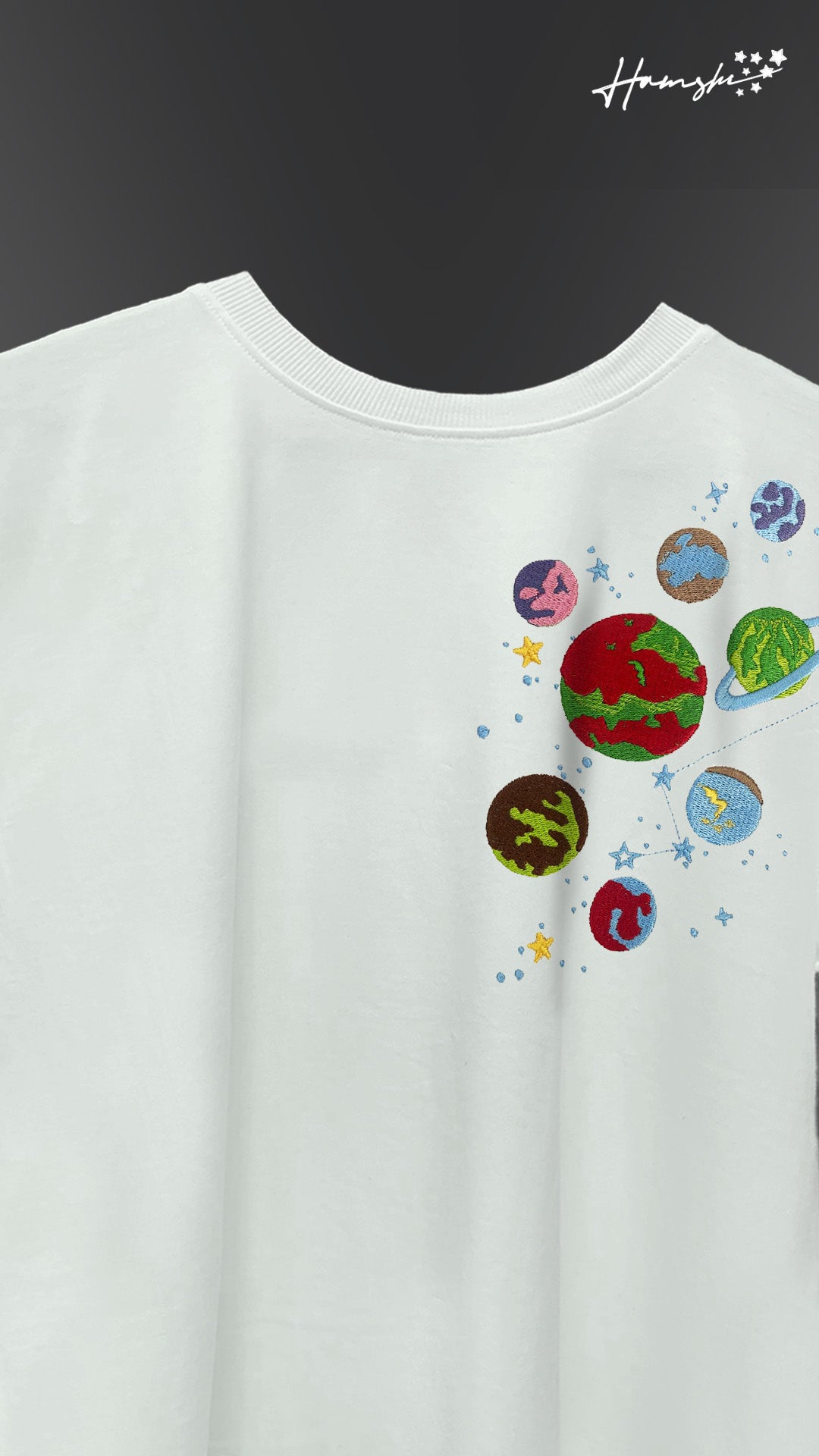 Galaxy Embroidery T-shirt - White