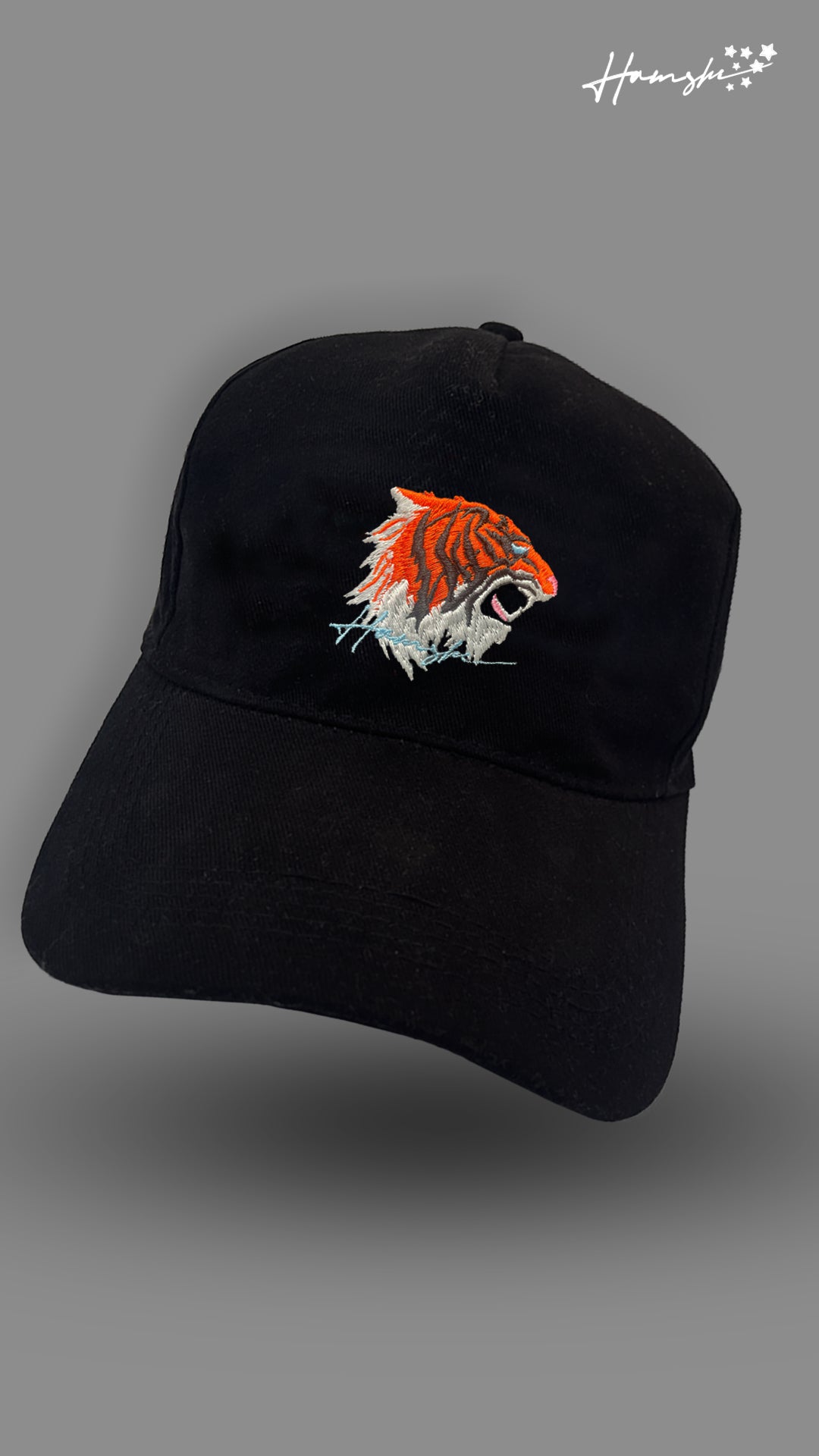 Tiger Embroidery Cap - Black